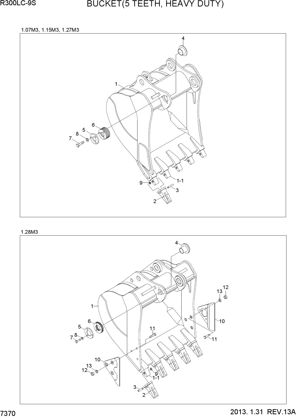 BUCKET(5 TEETH, HEAVY DUTY)