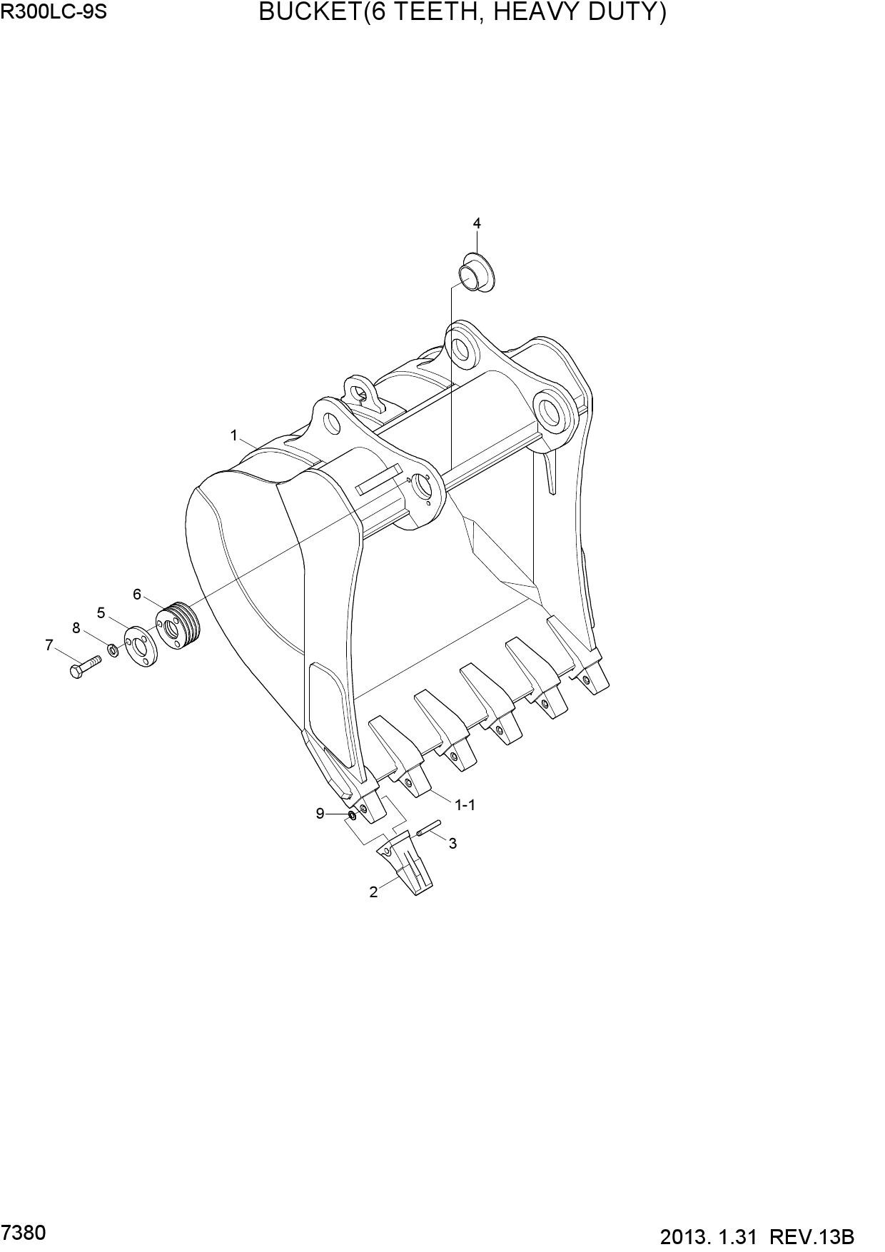 BUCKET(6 TEETH, HEAVY DUTY)