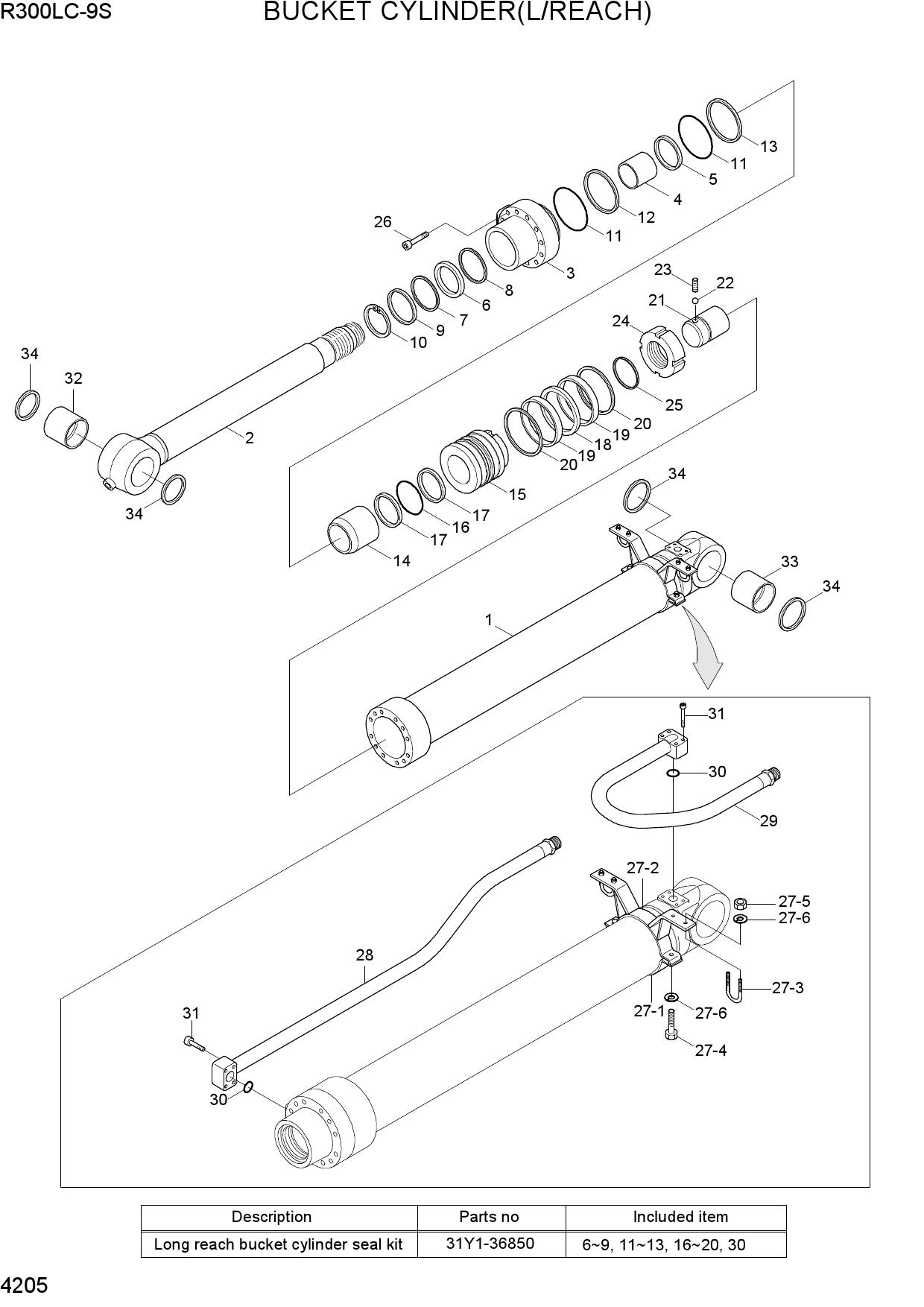 BUCKET CYLINDER(L/REACH, -#0730)