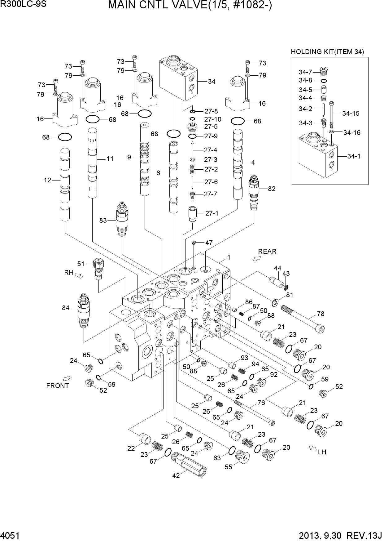 MAIN CONTROL VALVE(1/5, #1082-)