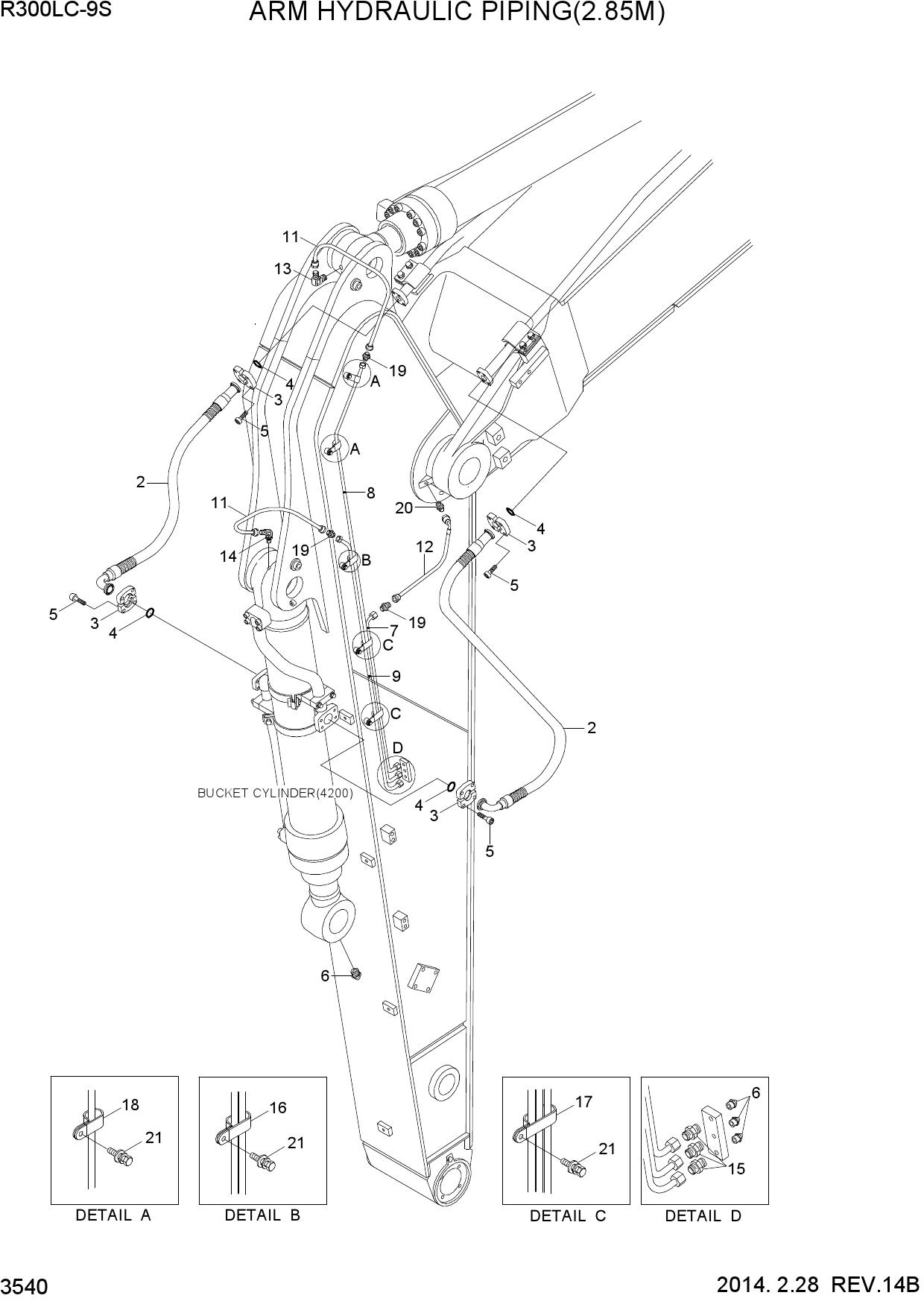 ARM HYDRAULIC PIPING(2.85M)