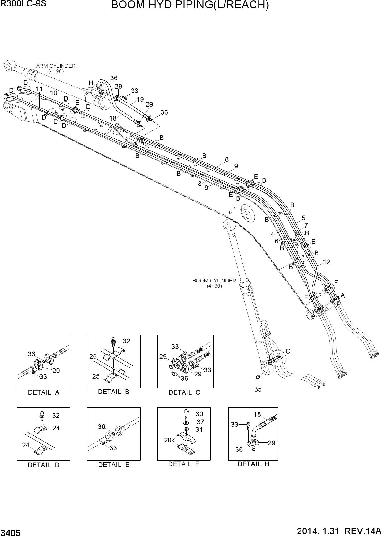 BOOM HYD PIPING(L/REACH)