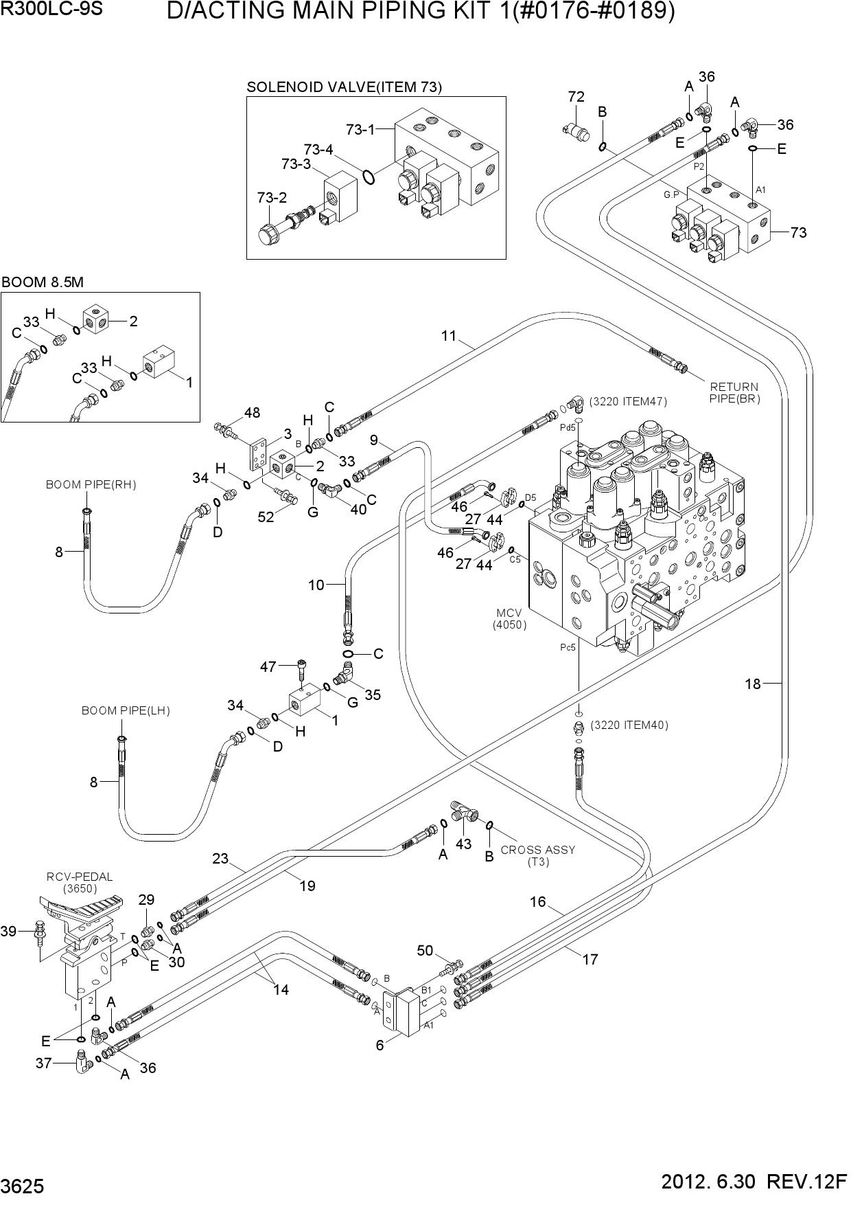 D/ACTING MAIN PIPING KIT 1(#0176-#0189)