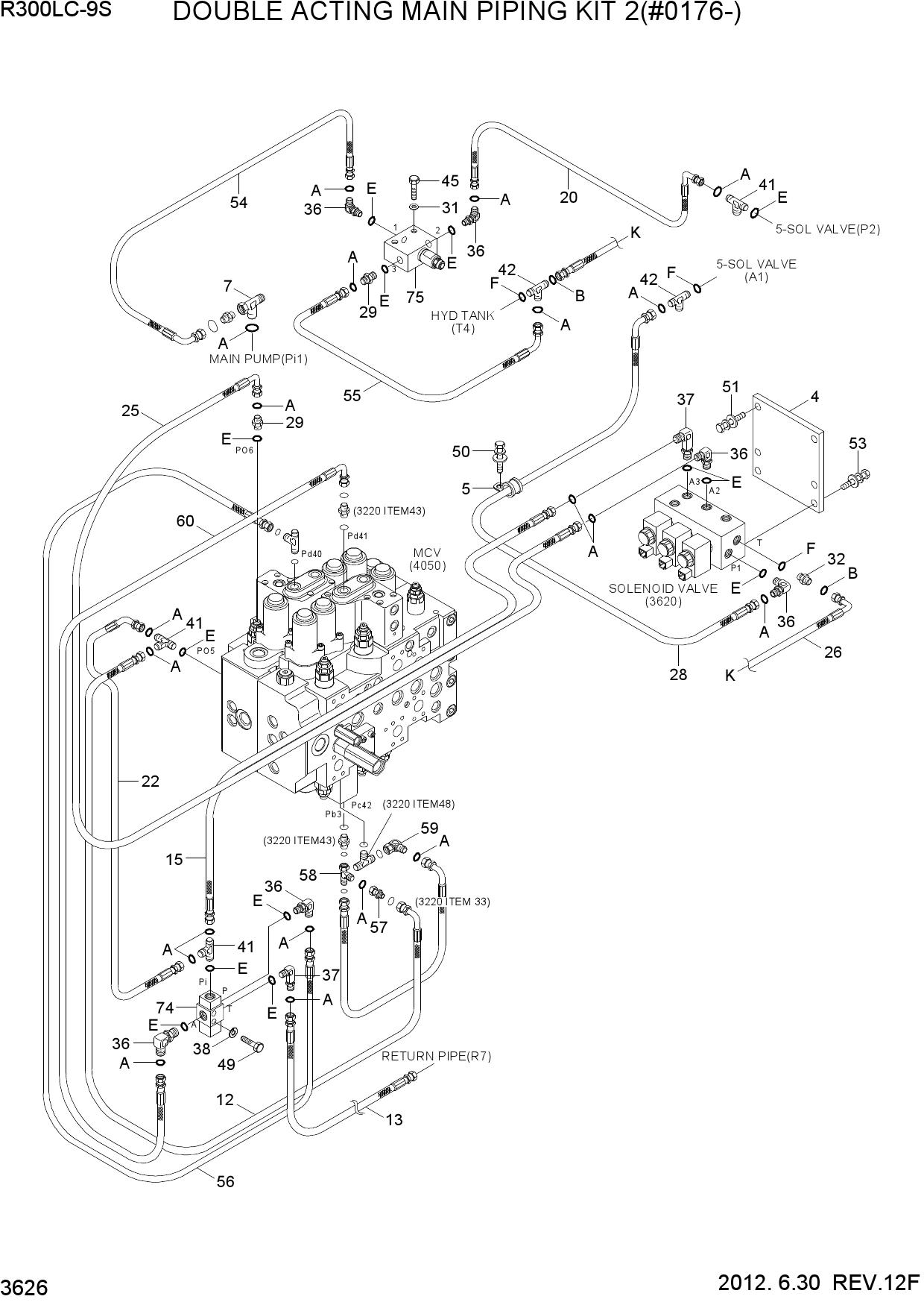 DOUBLE ACTING MAIN PIPING KIT 2(#0176-)