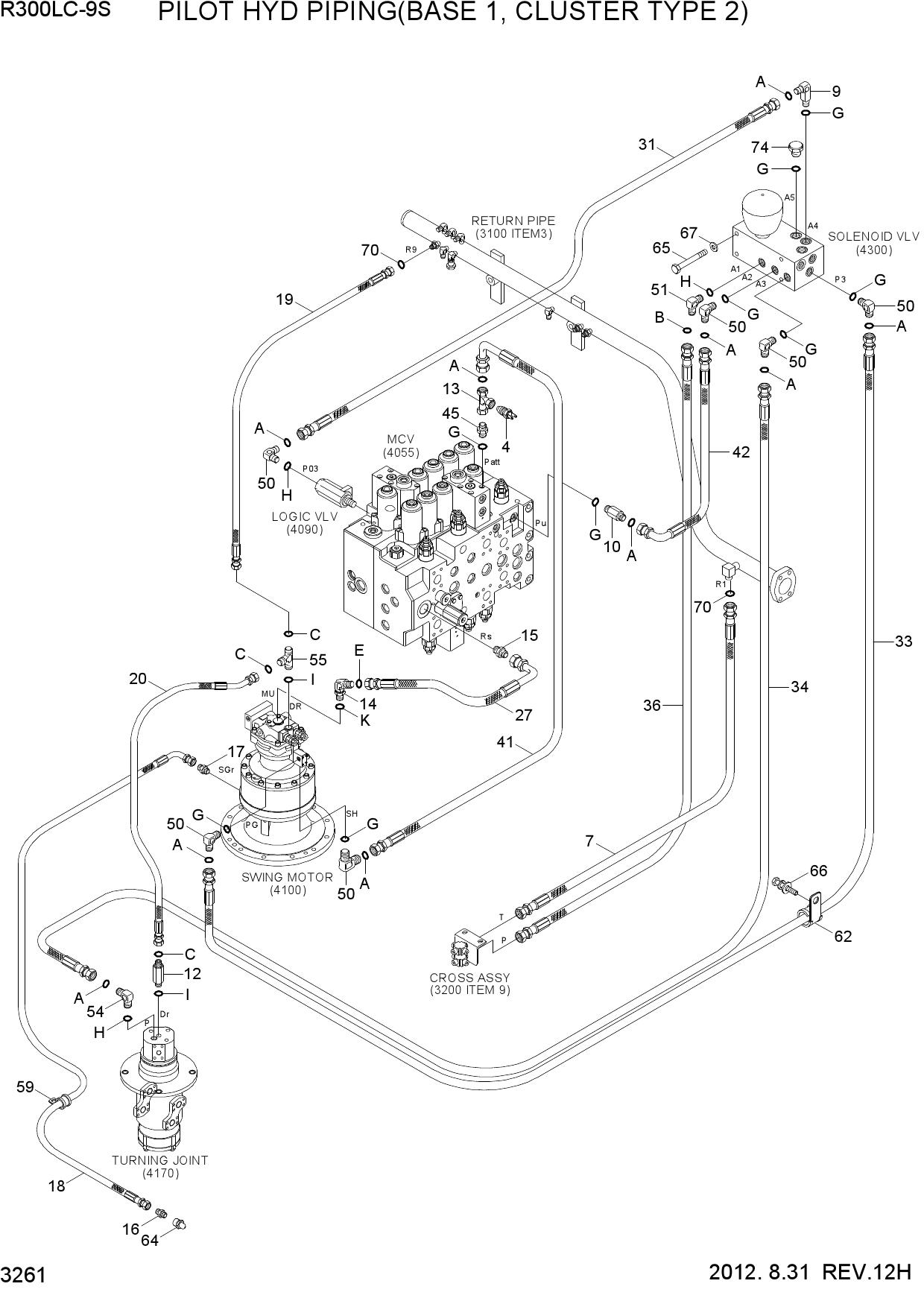 PILOT HYD PIPING(BASE 1, CLUSTER TYPE 2)