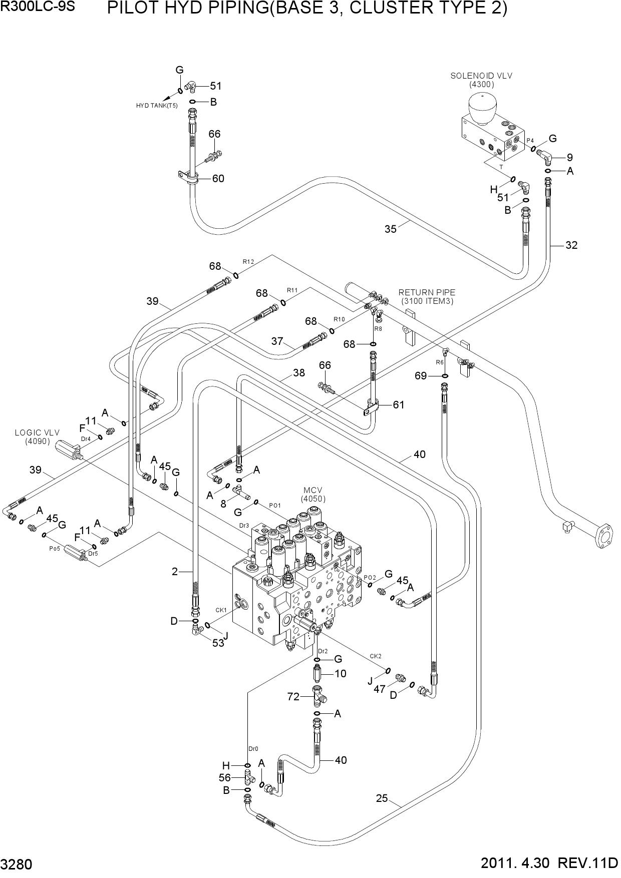 PILOT HYD PIPING(BASE 3, CLUSTER TYPE 2)