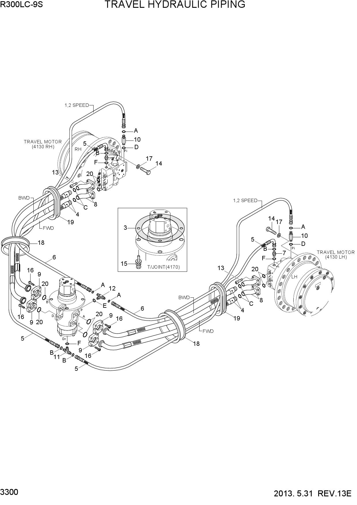 TRAVEL HYDRAULIC PIPING