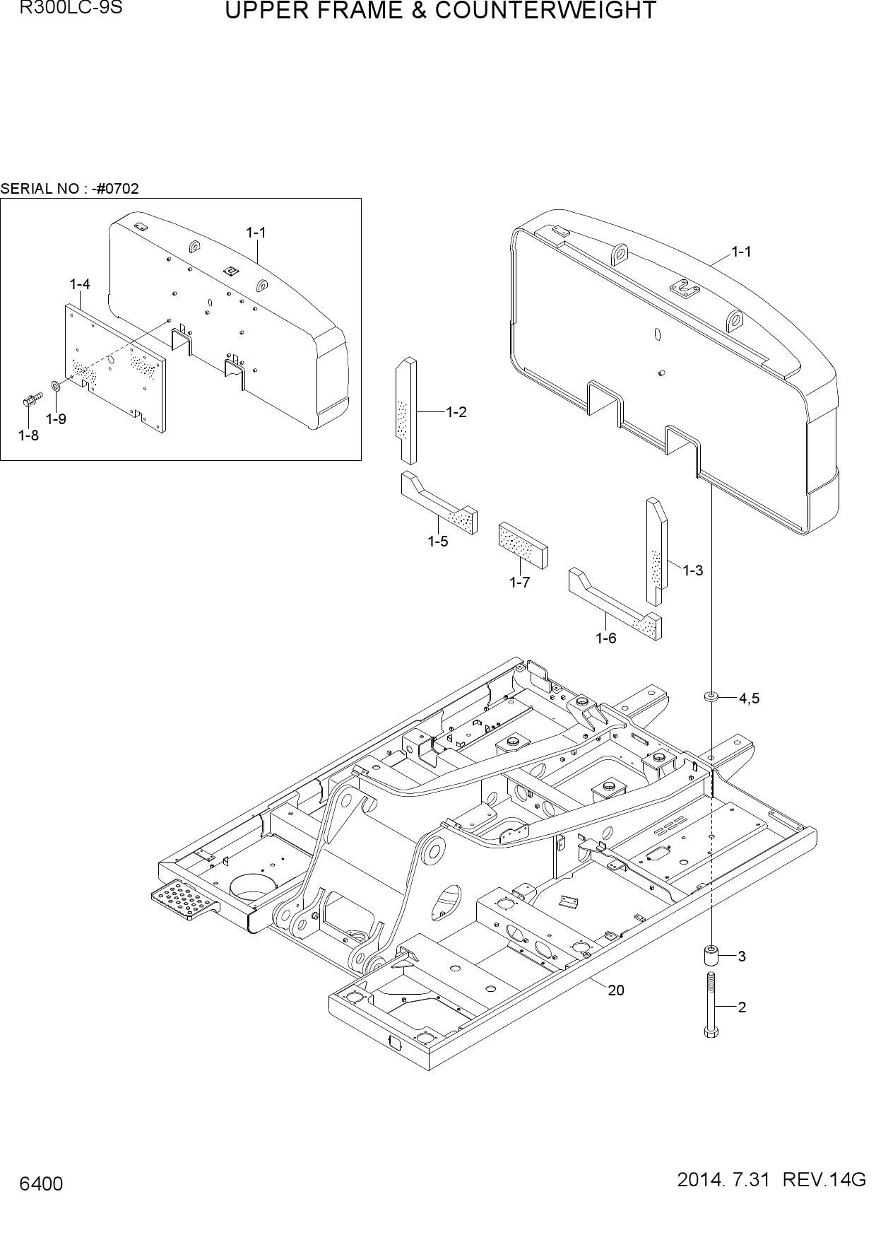 UPPER FRAME & COUNTERWEIGHT