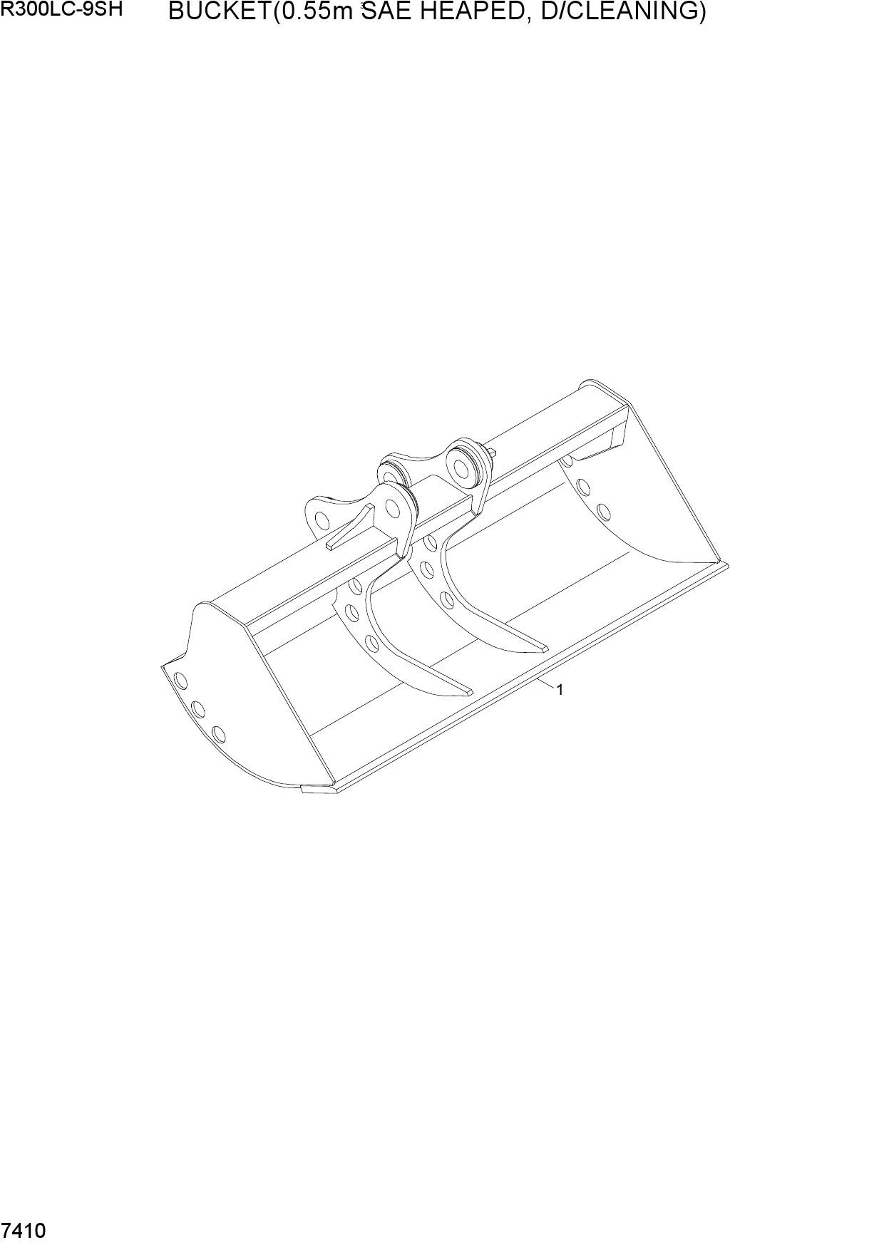 BUCKET(0.55M3 SAE HEAPED, D/CLEANING)