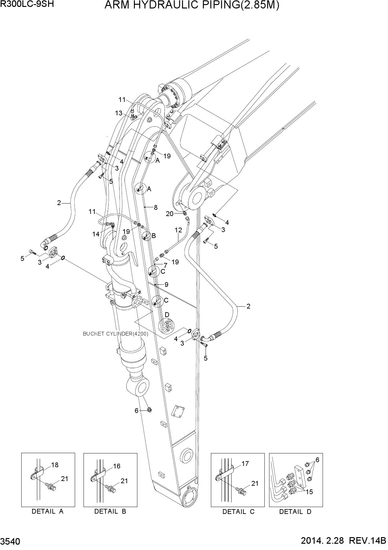 ARM HYDRAULIC PIPING(2.85M)
