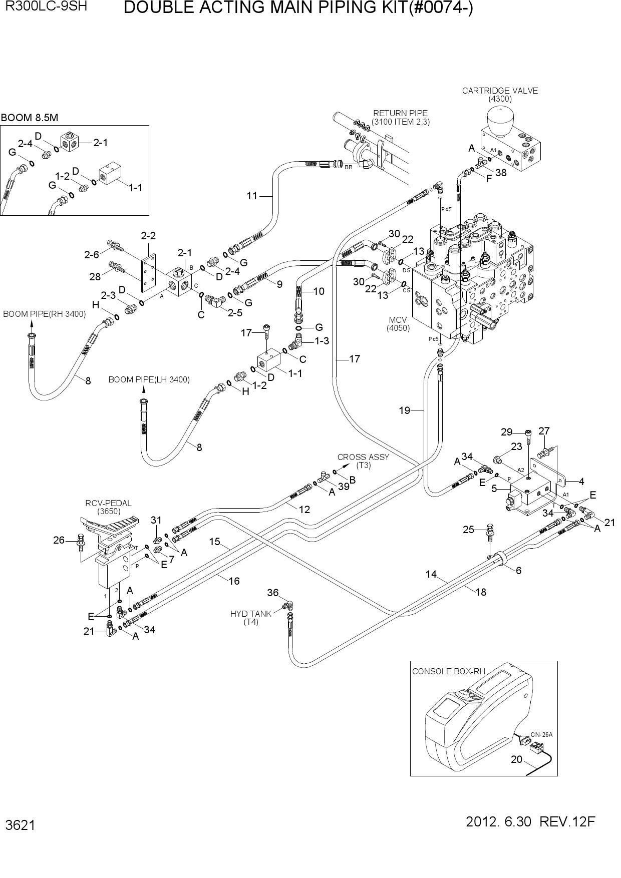 DOUBLE ACTING MAIN PIPING KIT(#0074-)