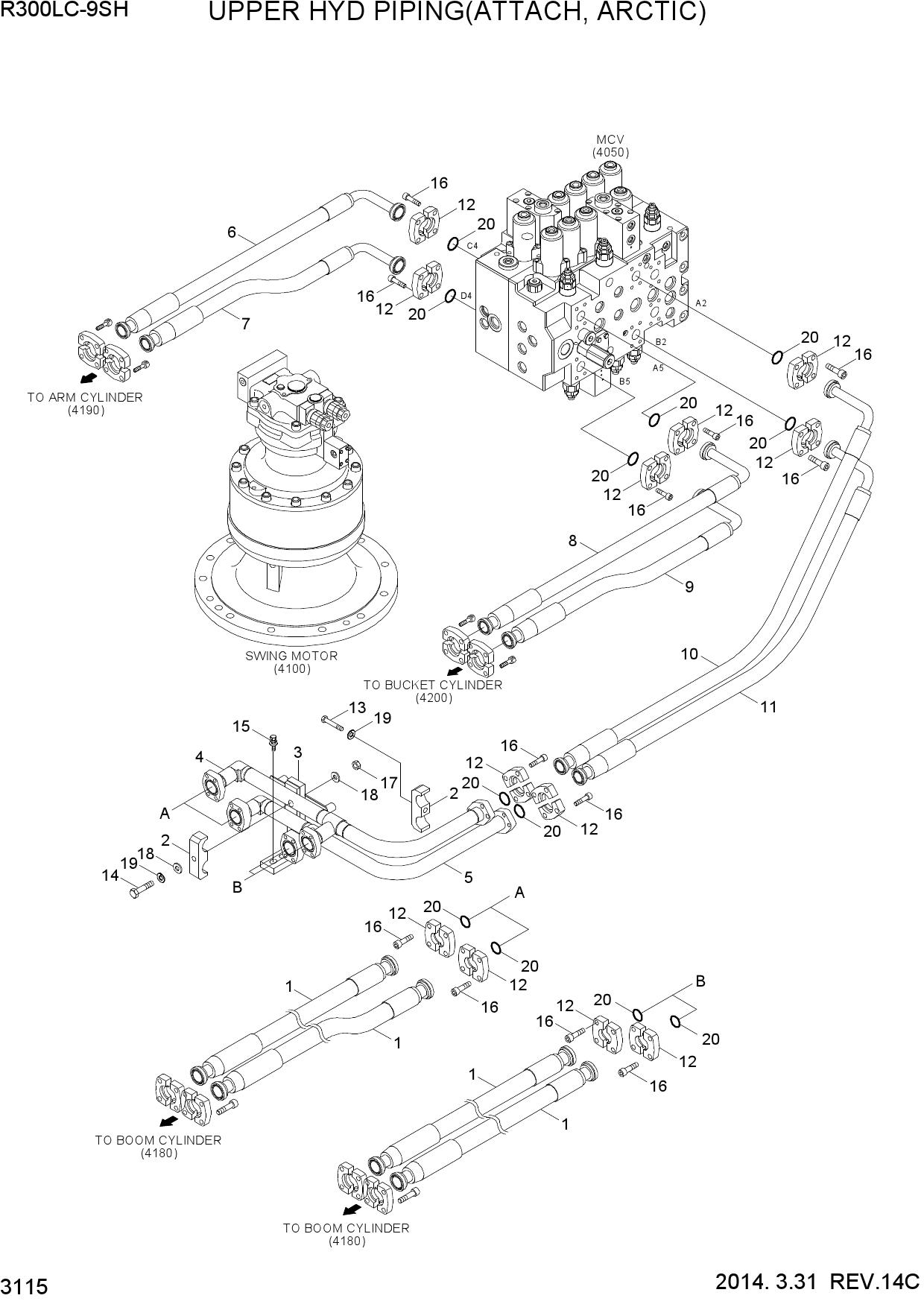 UPPER HYD PIPING(ATTACH, ARCTIC)