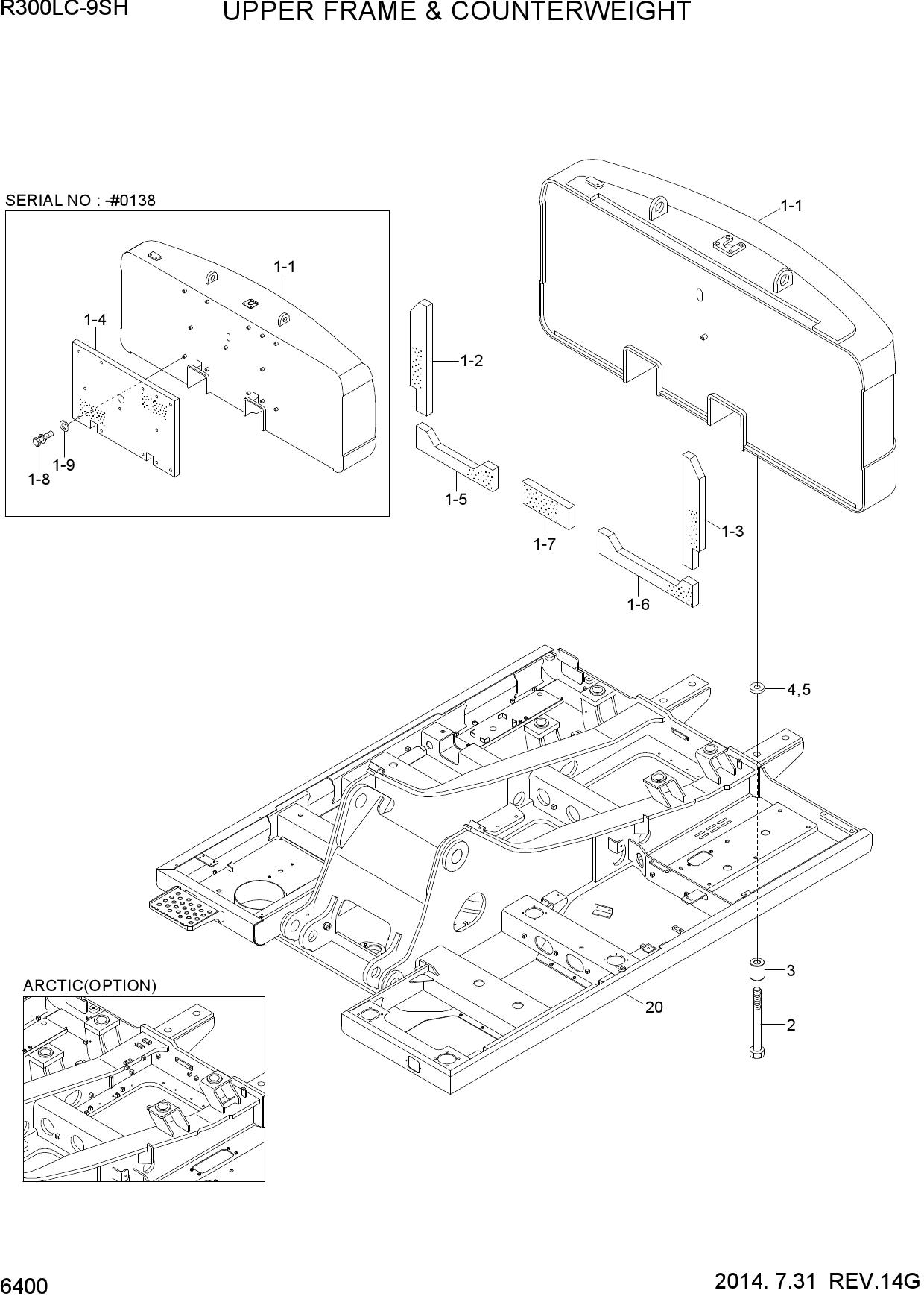 UPPER FRAME & COUNTERWEIGHT