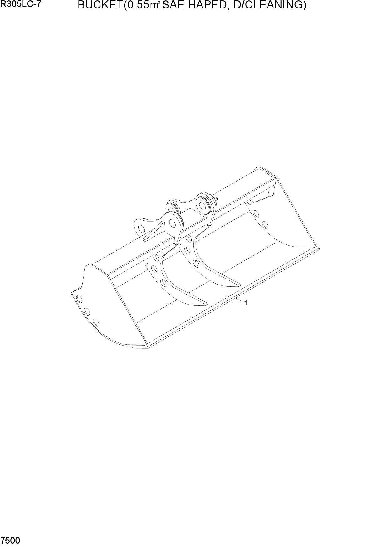 BUCKET(0.55M3 SAE HEAPED, DITH CLEANING)