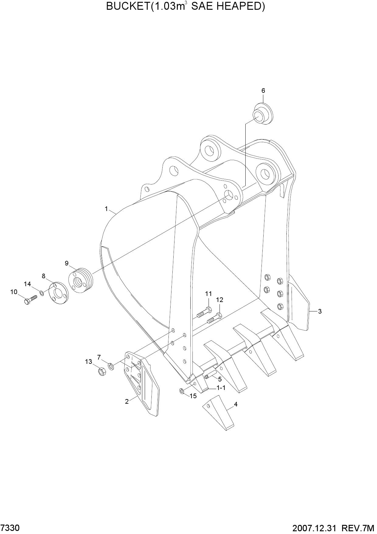 BUCKET(1.03M3 SAE HEAPED)