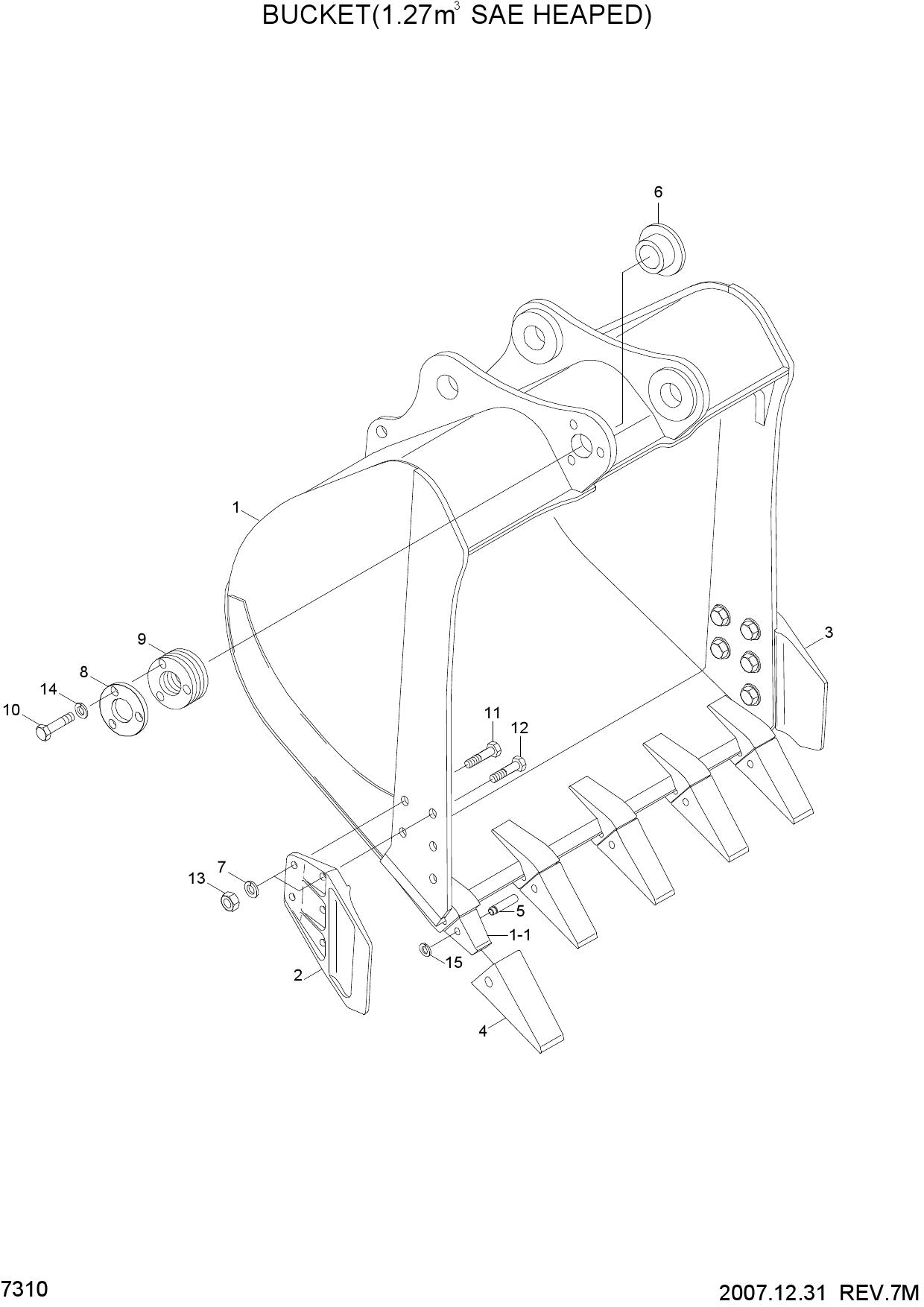 BUCKET(1.27M3 SAE HEAPED)