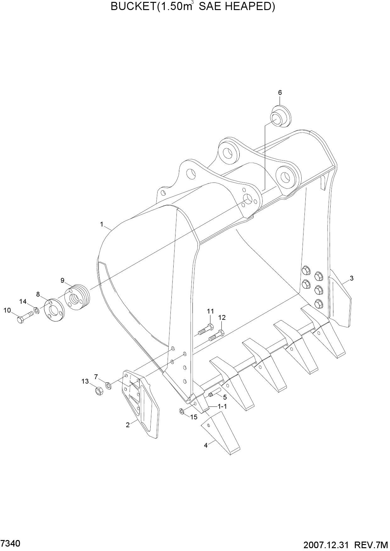BUCKET(1.50M3 SAE HEAPED)