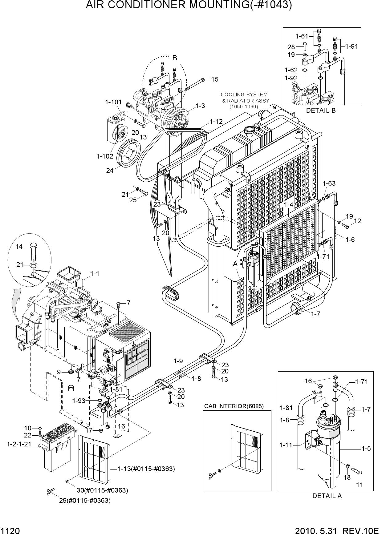 AIR CONDITIONER MOUNTING(-#1043)
