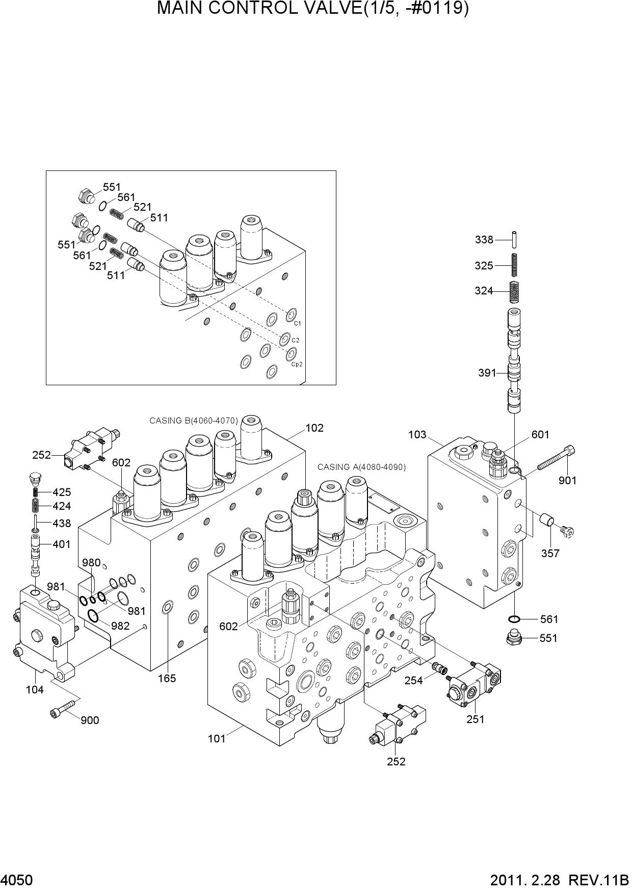 MAIN CONTROL VALVE(1/5, -#0119)