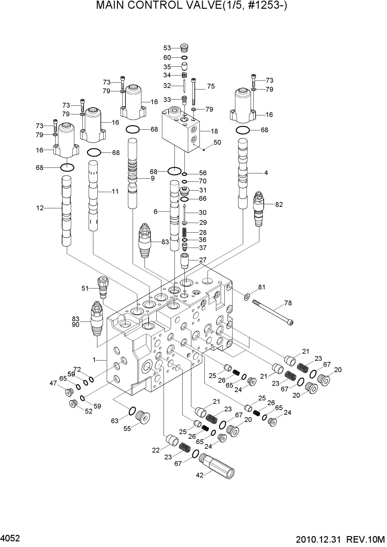 MAIN CONTROL VALVE(1/5, #1253-)