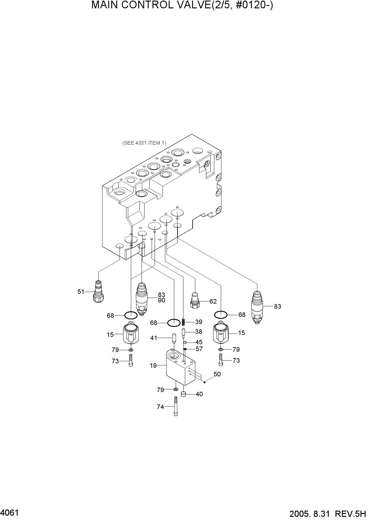 MAIN CONTROL VALVE(2/5, #0120-)