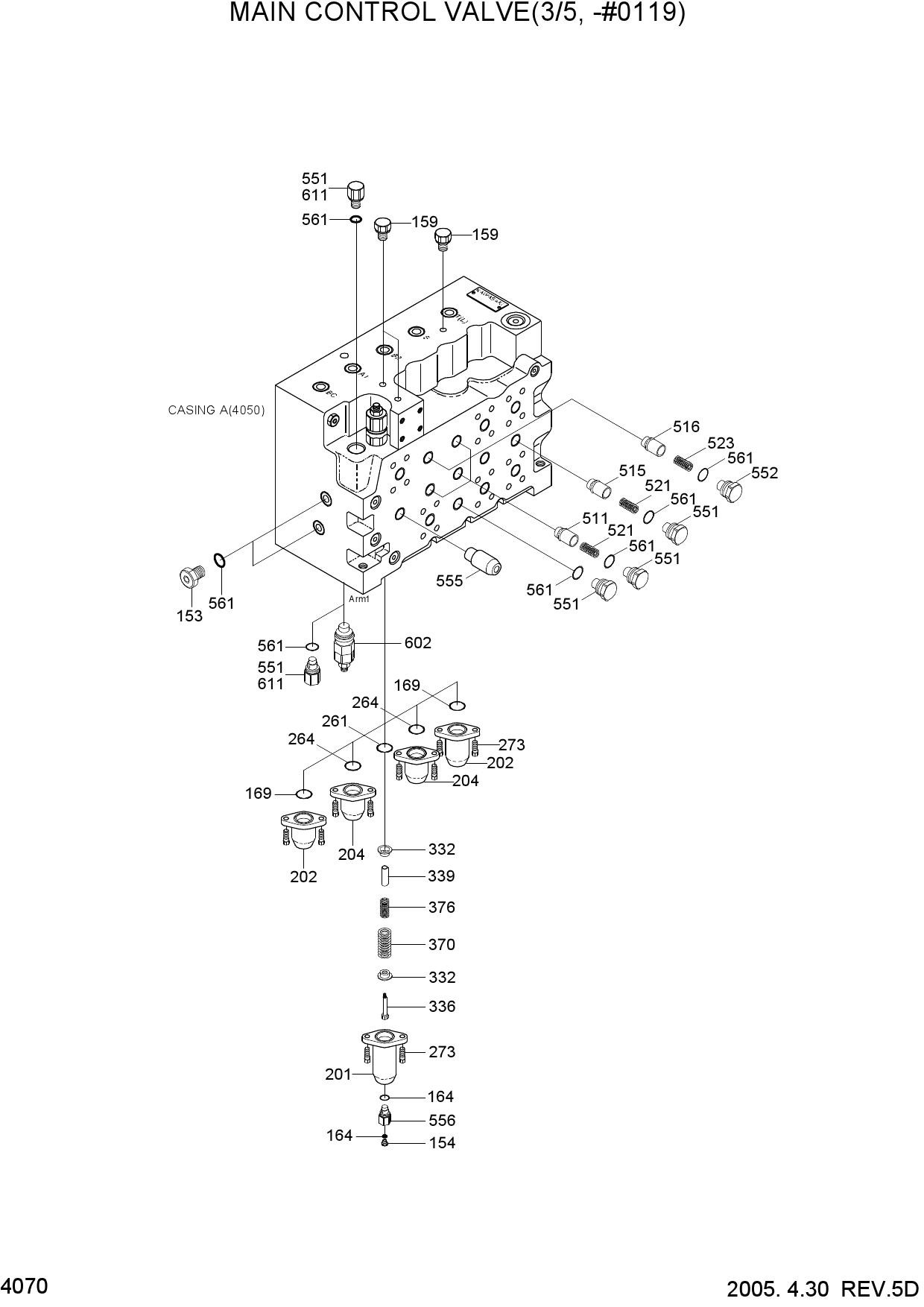 MAIN CONTROL VALVE(3/5, -#0119)