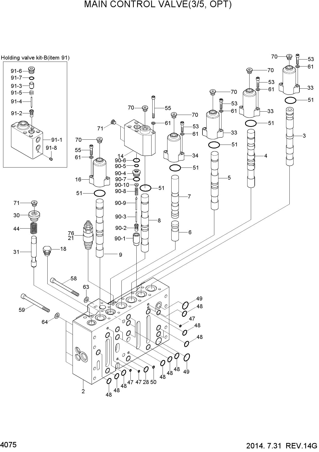 MAIN CONTROL VALVE(3/5, OPT)