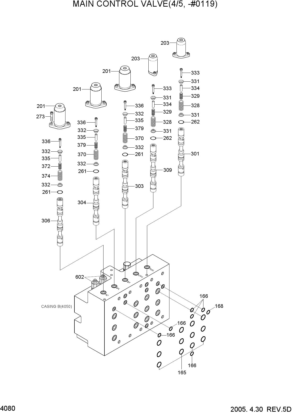 MAIN CONTROL VALVE(4/5, -#0119)