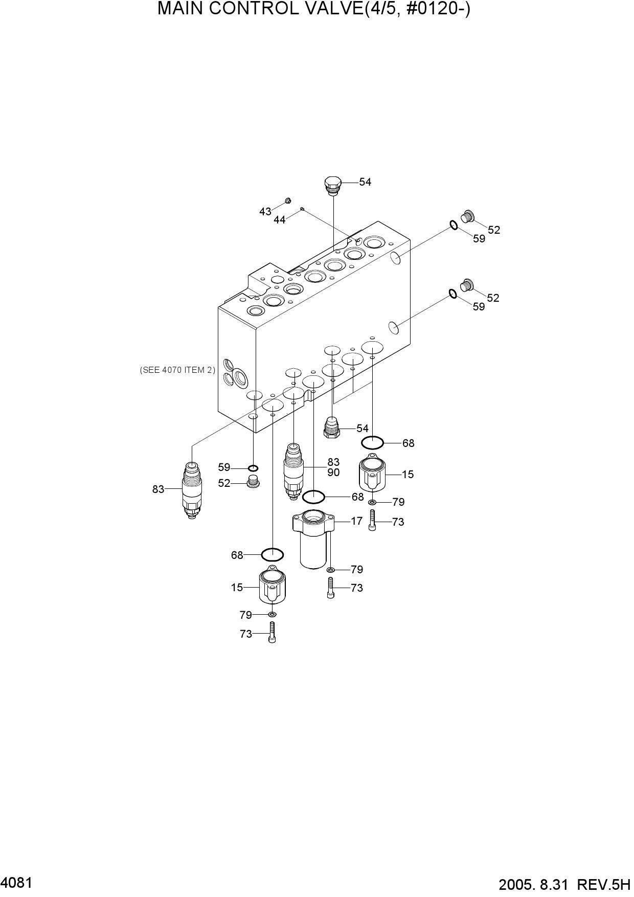 MAIN CONTROL VALVE(4/5, #0120-)