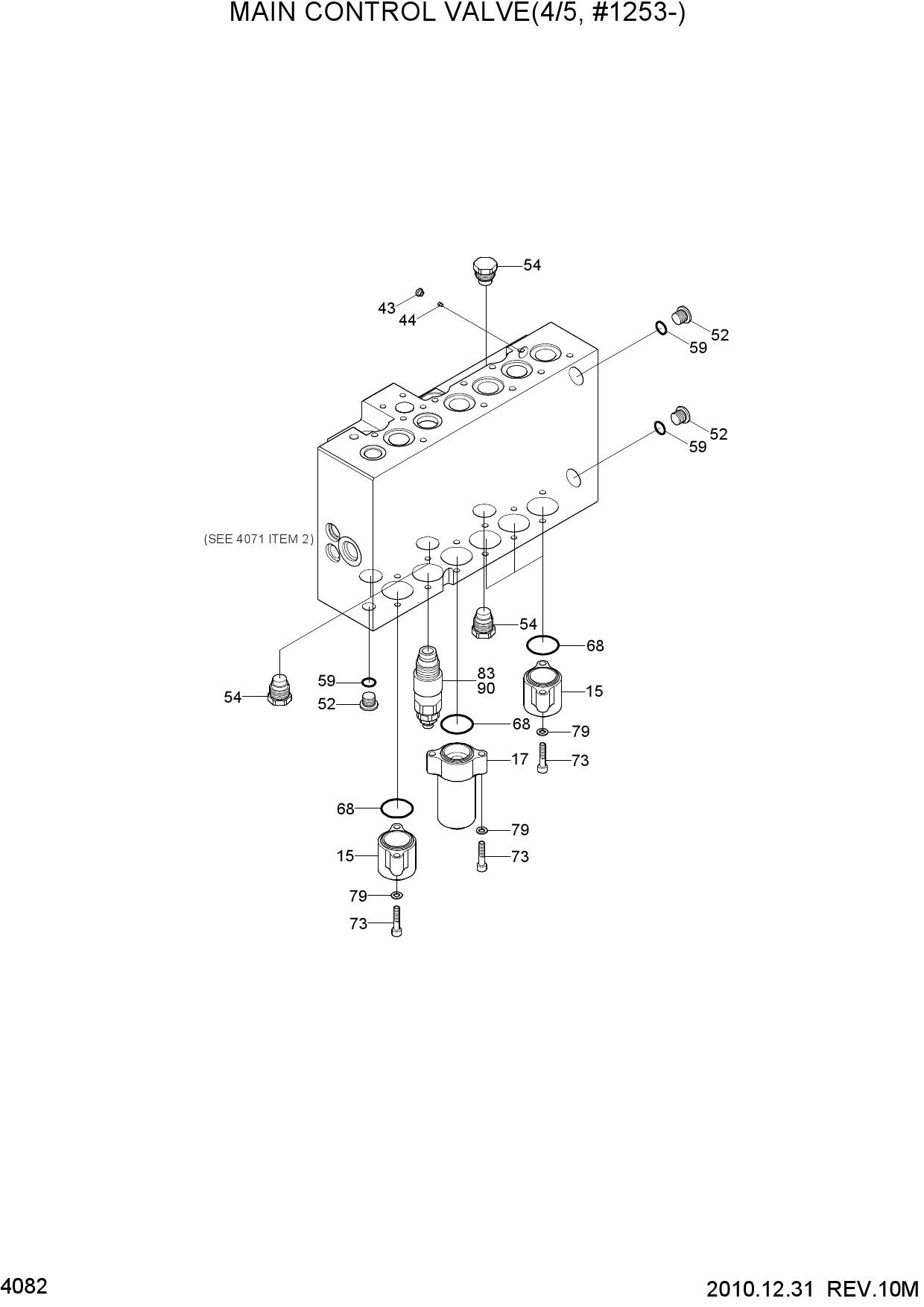 MAIN CONTROL VALVE(4/5, #1253-)
