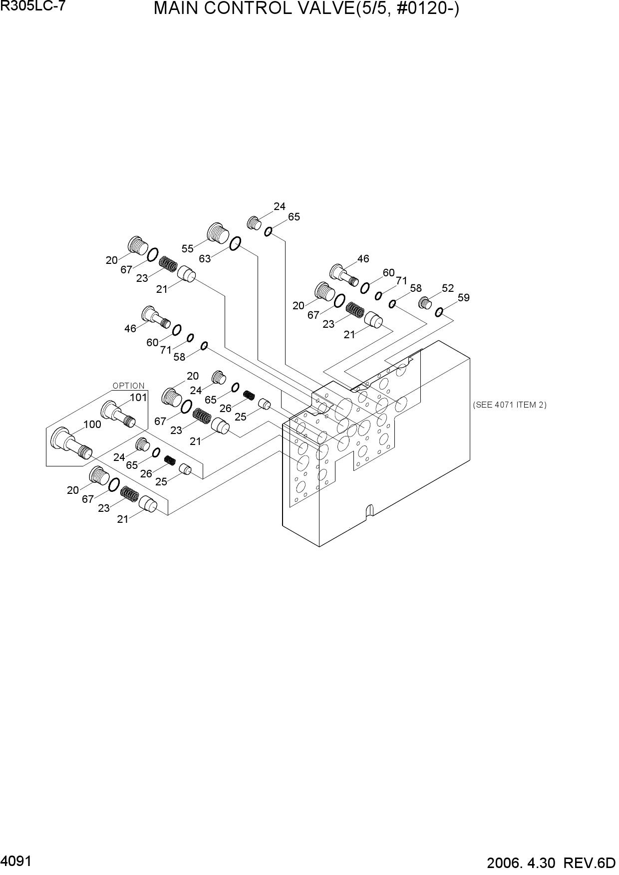 MAIN CONTROL VALVE(5/5, #0120-)