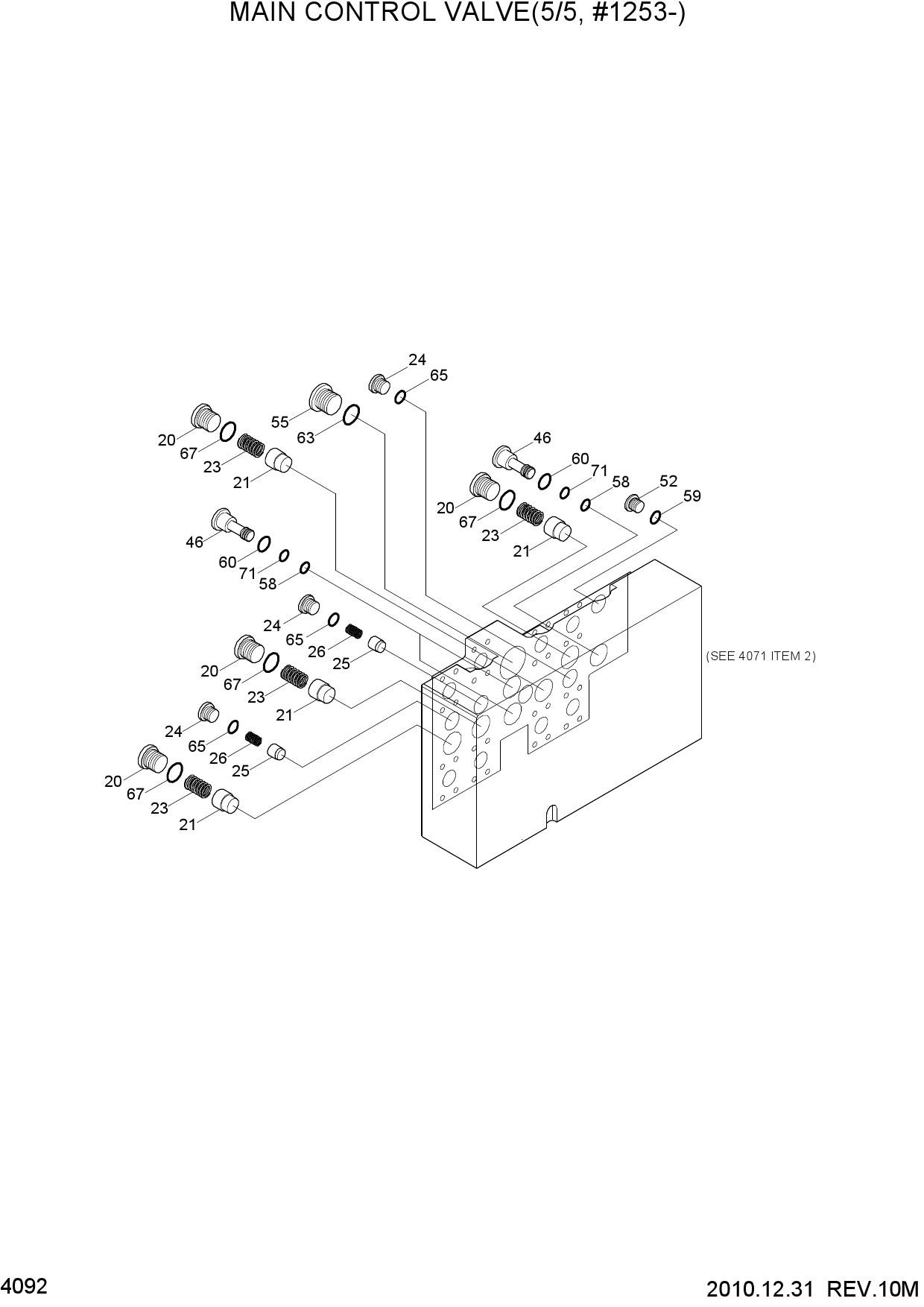 MAIN CONTROL VALVE(5/5, #1253-)