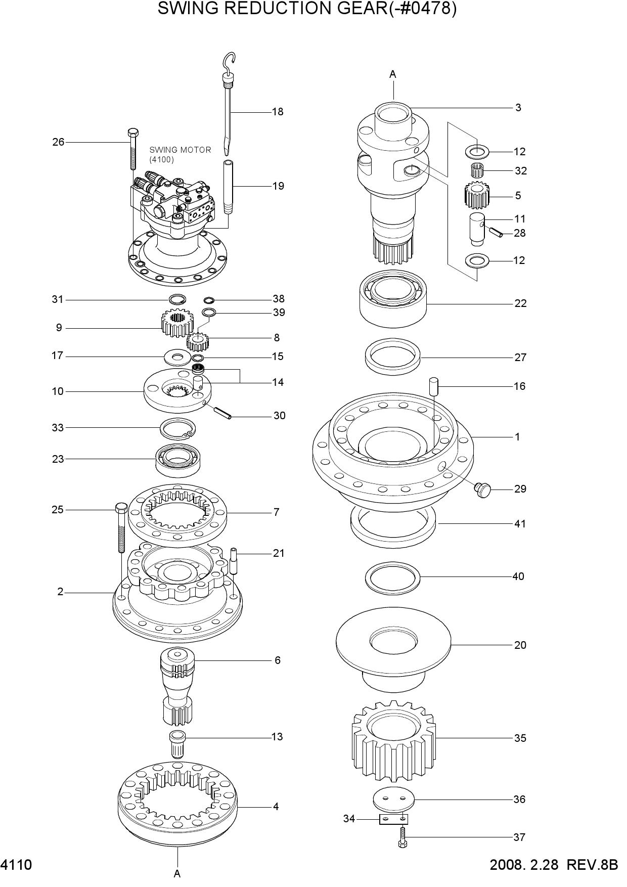 SWING REDUCTION GEAR(TYPE 1, -#0478)