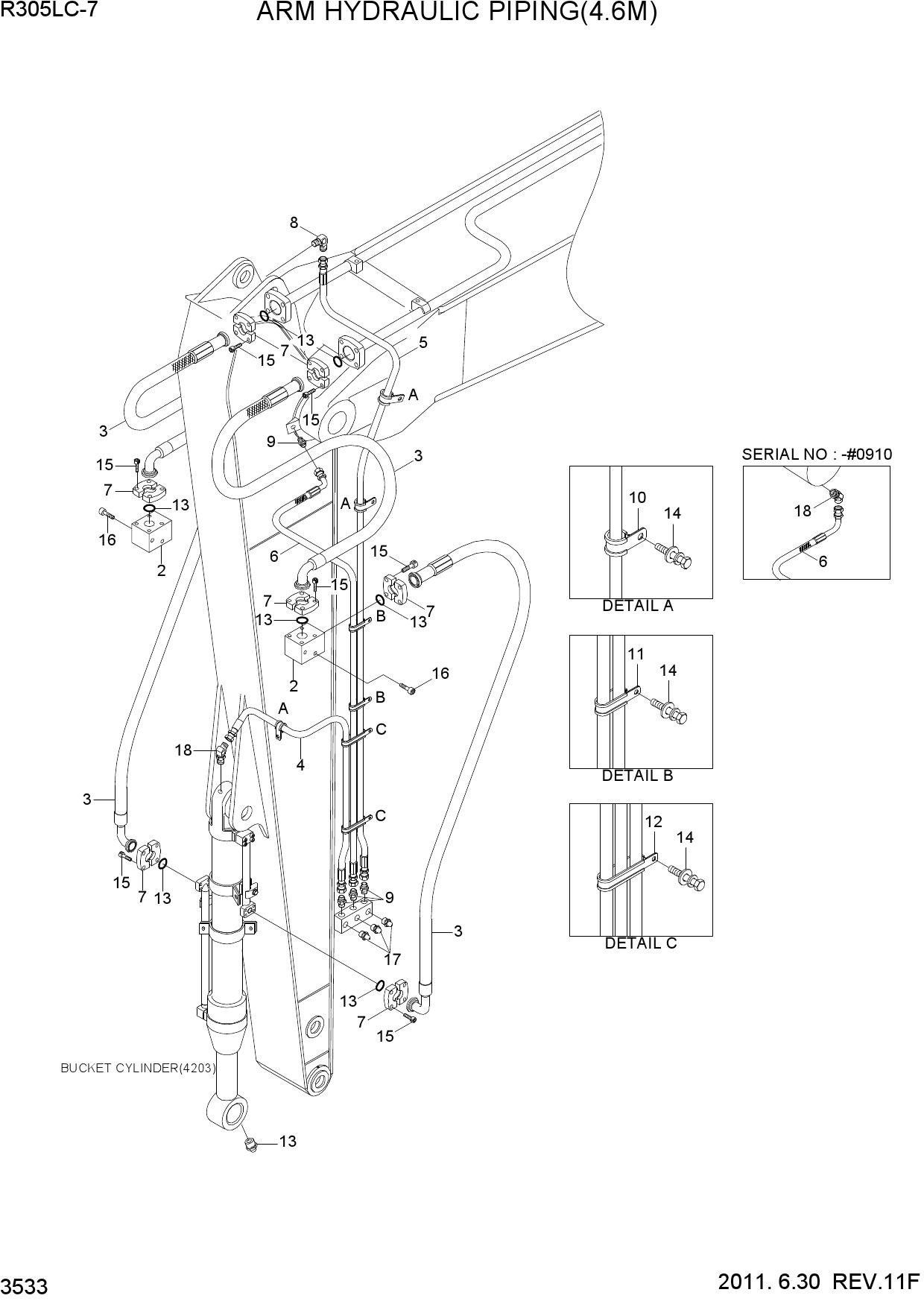 ARM HYDRAULIC PIPING(4.6M)