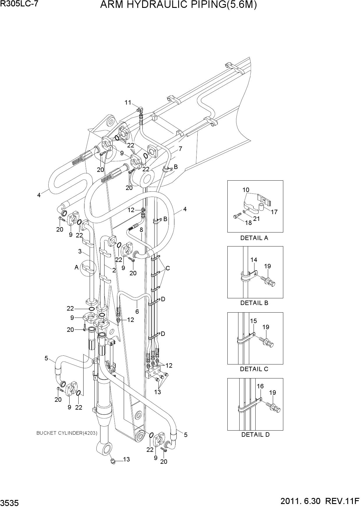 ARM HYDRAULIC PIPING(5.6M, #1525-)