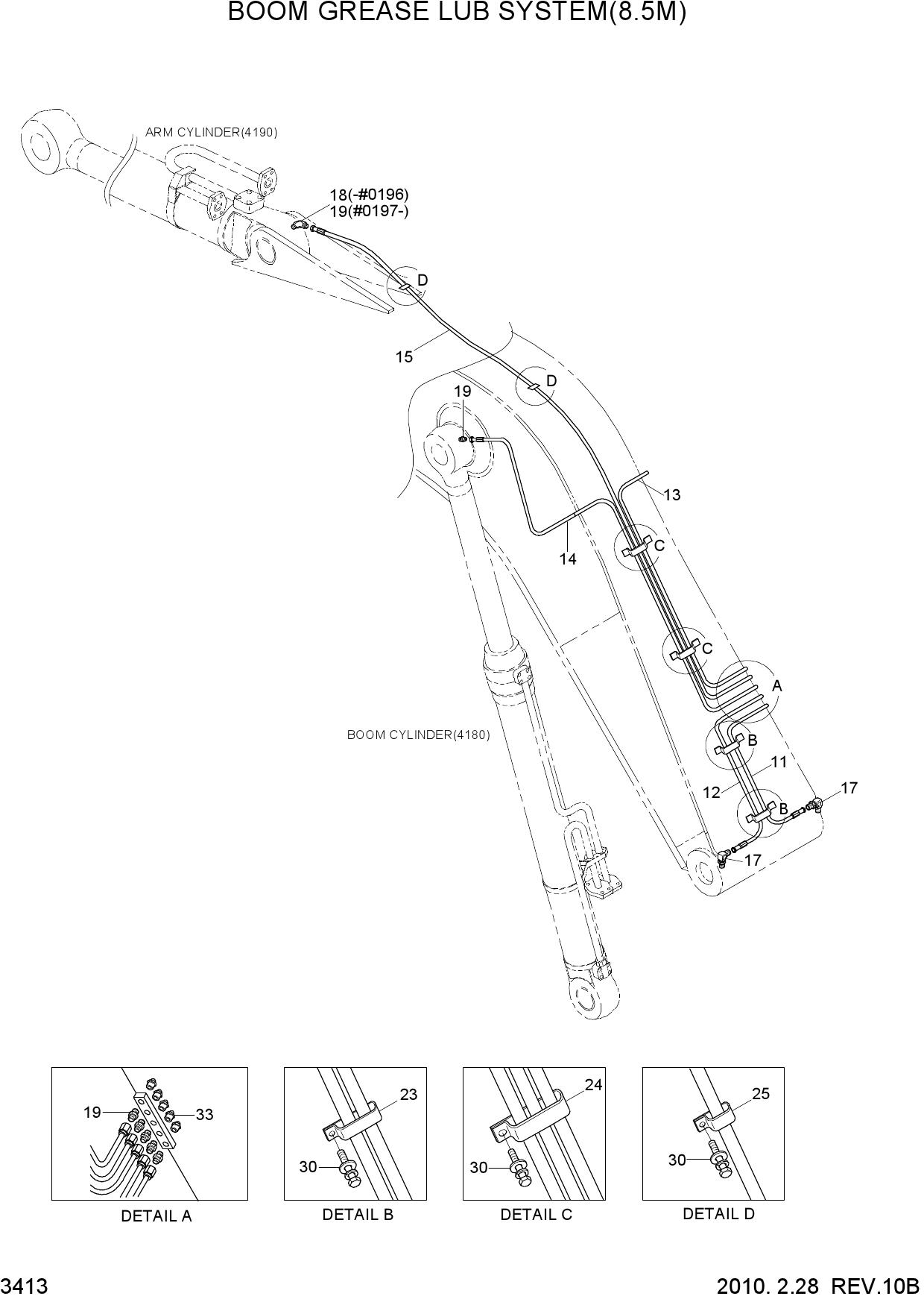 BOOM GREASE LUB SYSTEM(8.5M, #0120-)