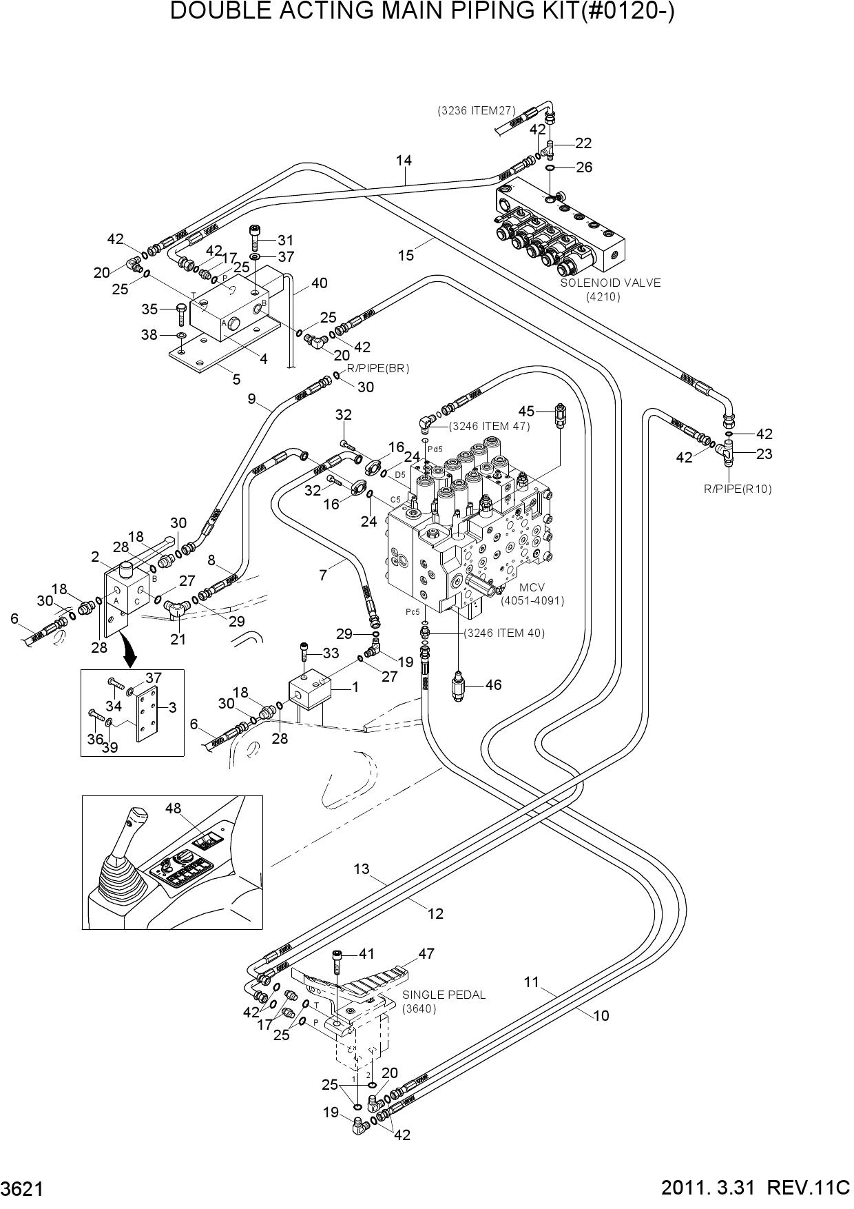 DOUBLE ACTING MAIN PIPING KIT(#0120-)