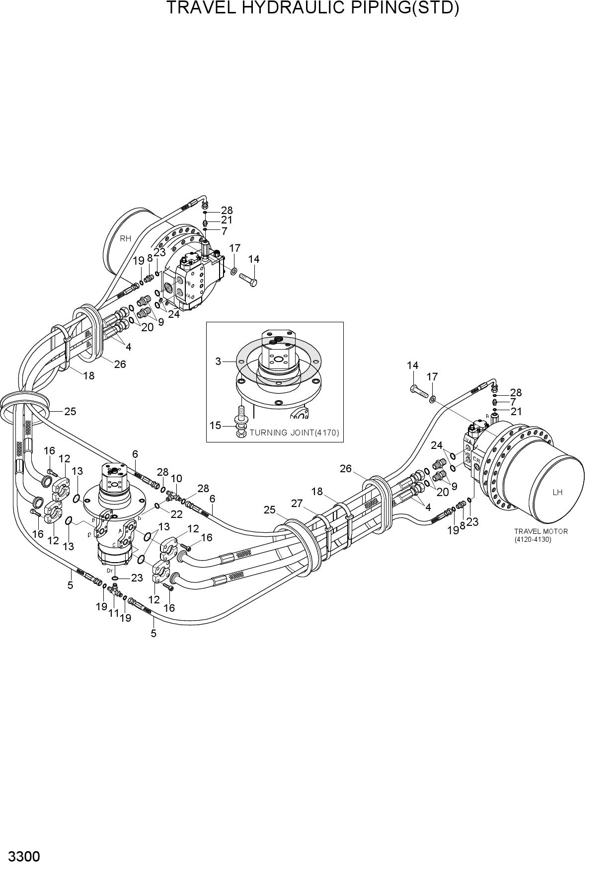TRAVEL HYDRAULIC PIPING(STD)