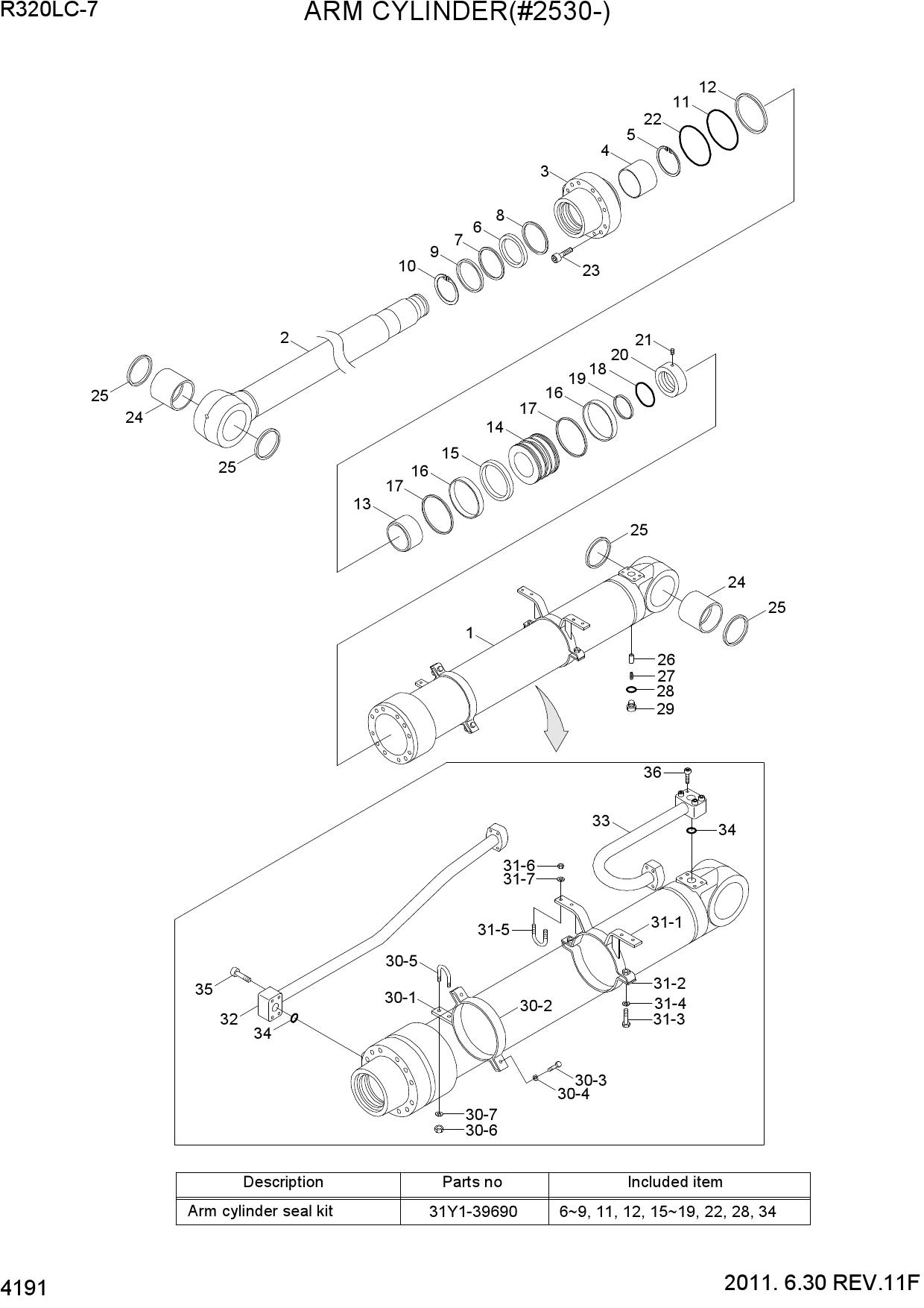 ARM CYLINDER(#2530-)