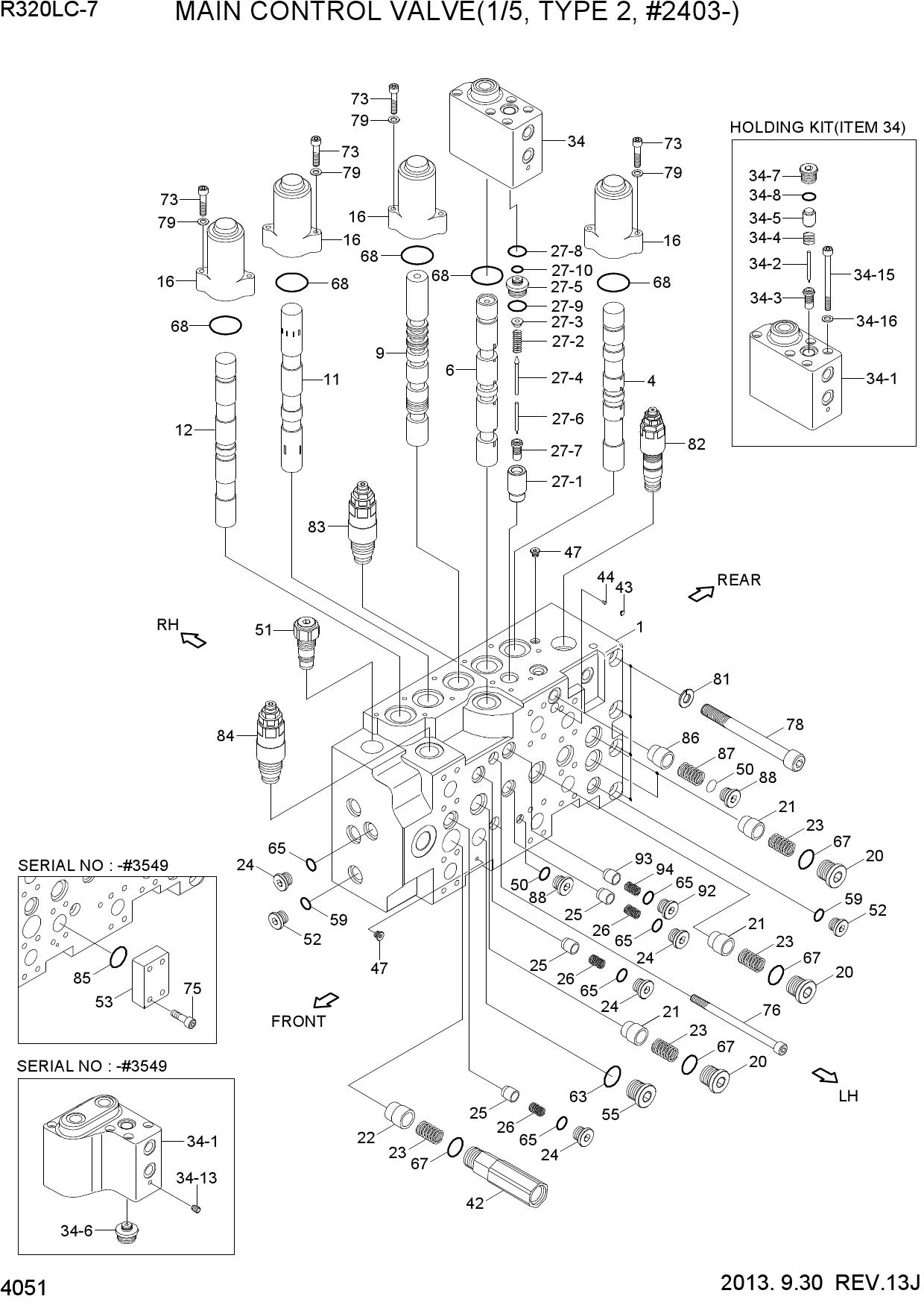 MAIN CONTROL VALVE(1/5, TYPE 2, #2403-)