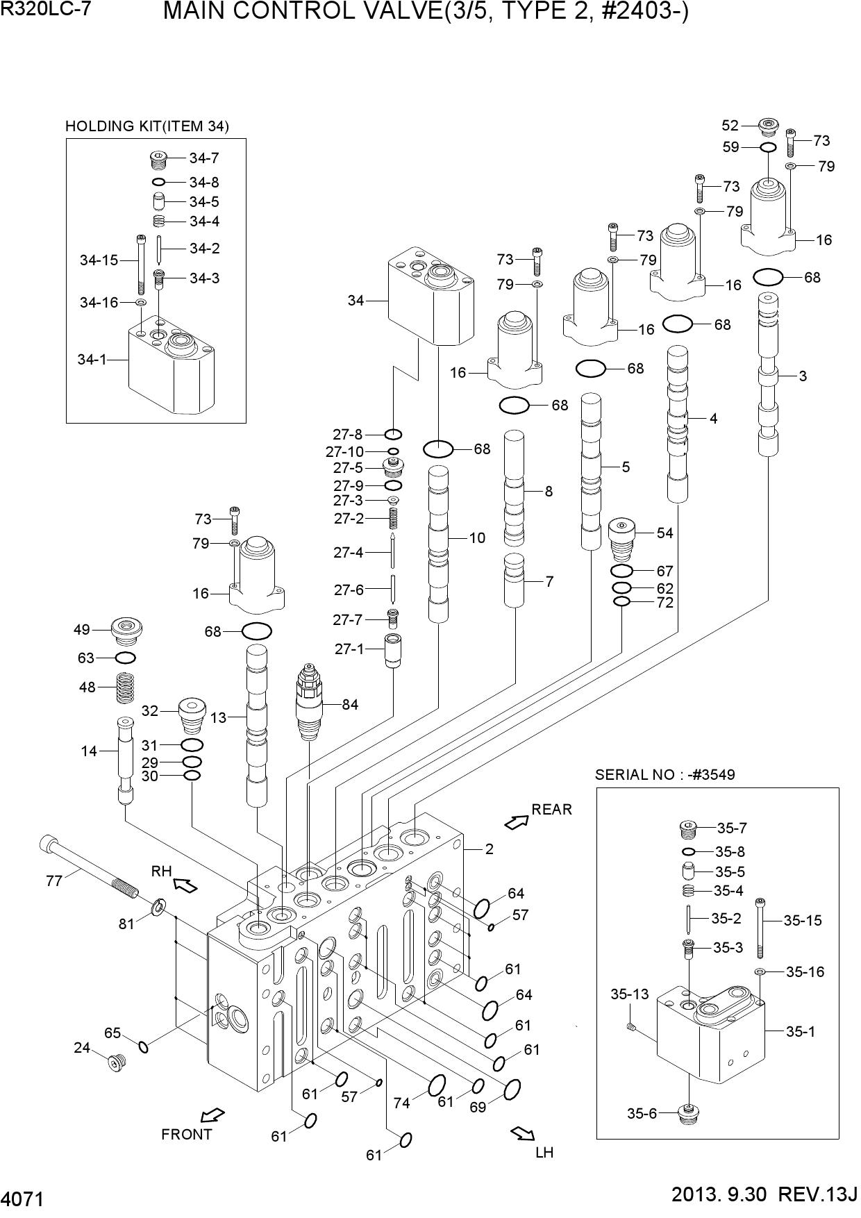 MAIN CONTROL VALVE(3/5, TYPE 2, #2403-)