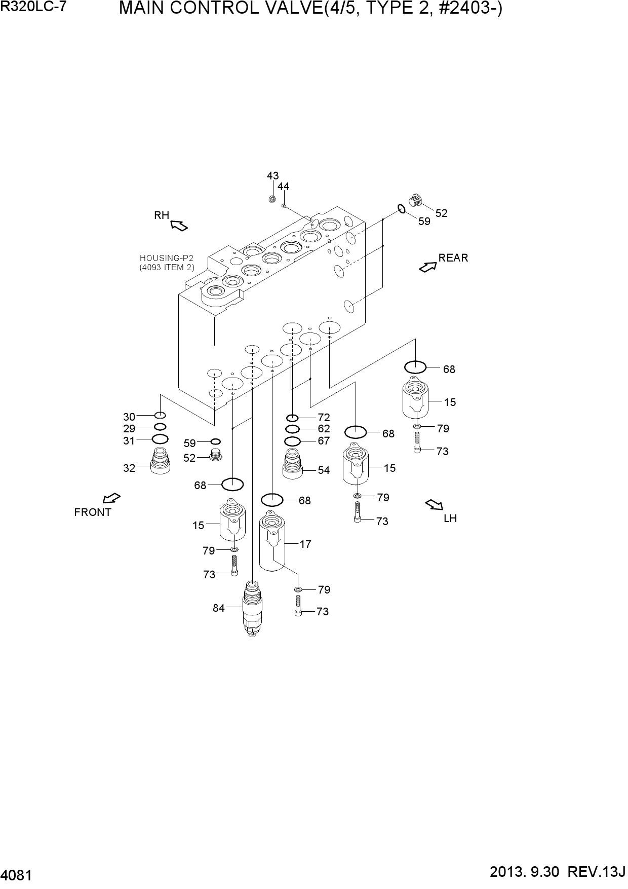 MAIN CONTROL VALVE(4/5, TYPE 2, #2403-)
