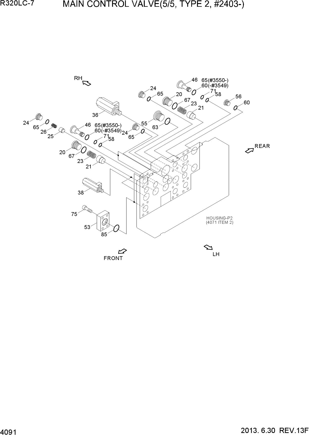 MAIN CONTROL VALVE(5/5, TYPE 2, #2403-)