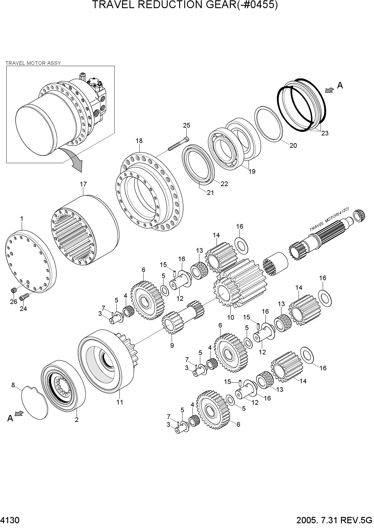 TRAVEL REDUCTION GEAR(-#0455)
