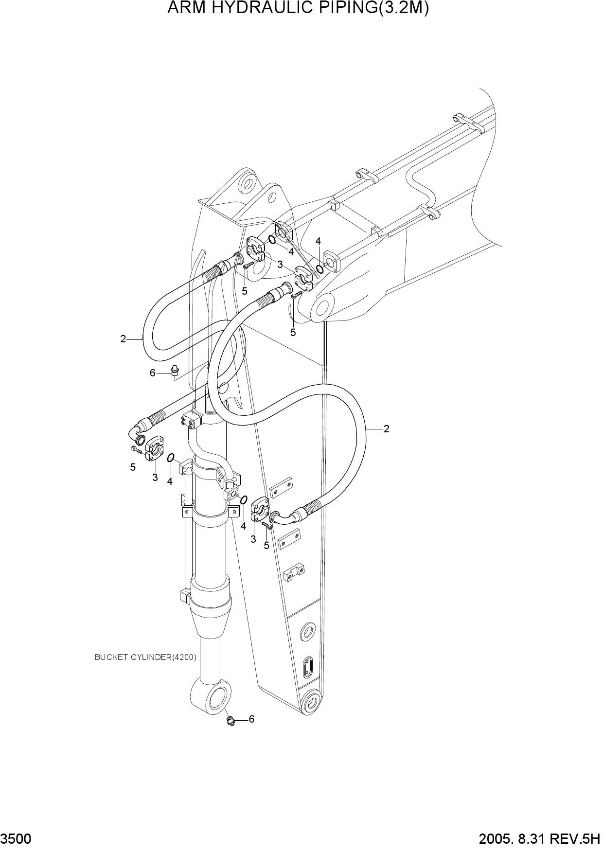 ARM HYDRAULIC PIPING(3.2M, STD)