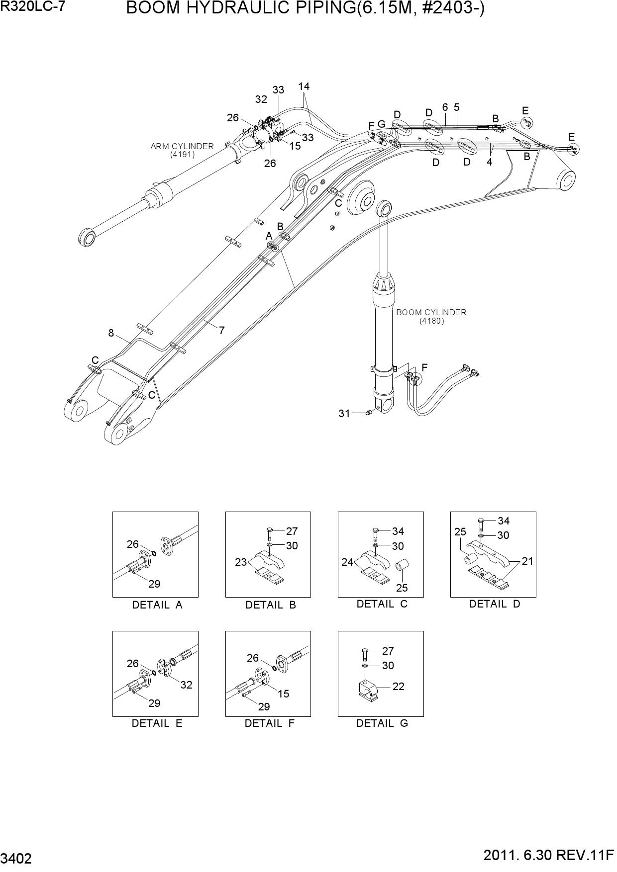BOOM HYDRAULIC PIPING(6.15M, #2403-)