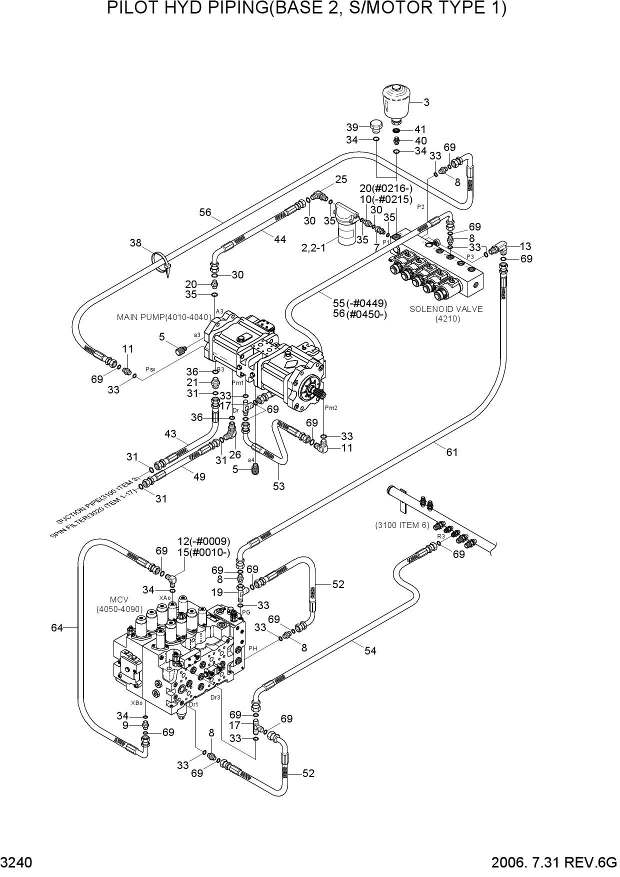 PILOT HYD PIPING(BASE 2, S/MOTOR TYPE 1)