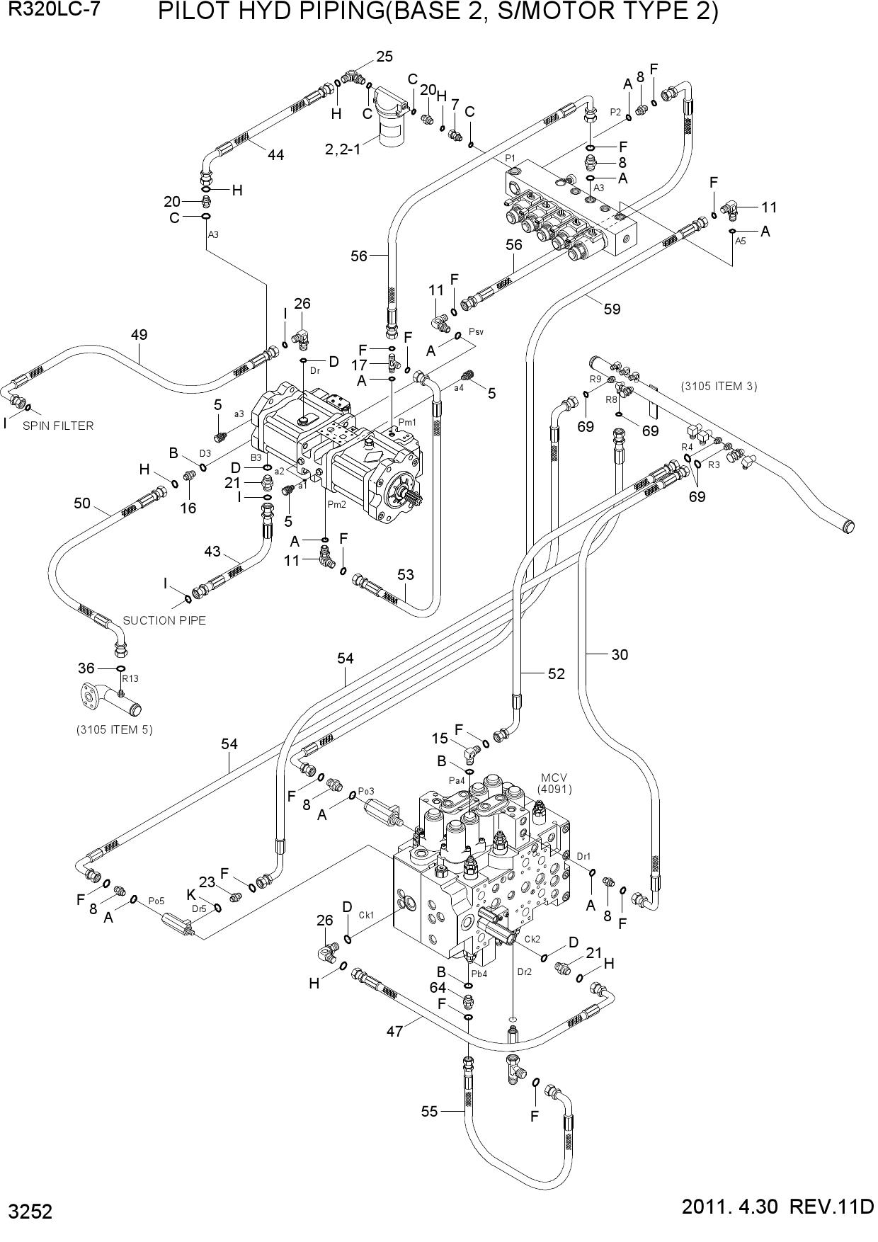 PILOT HYD PIPING(BASE 2, S/MOTOR TYPE 2)