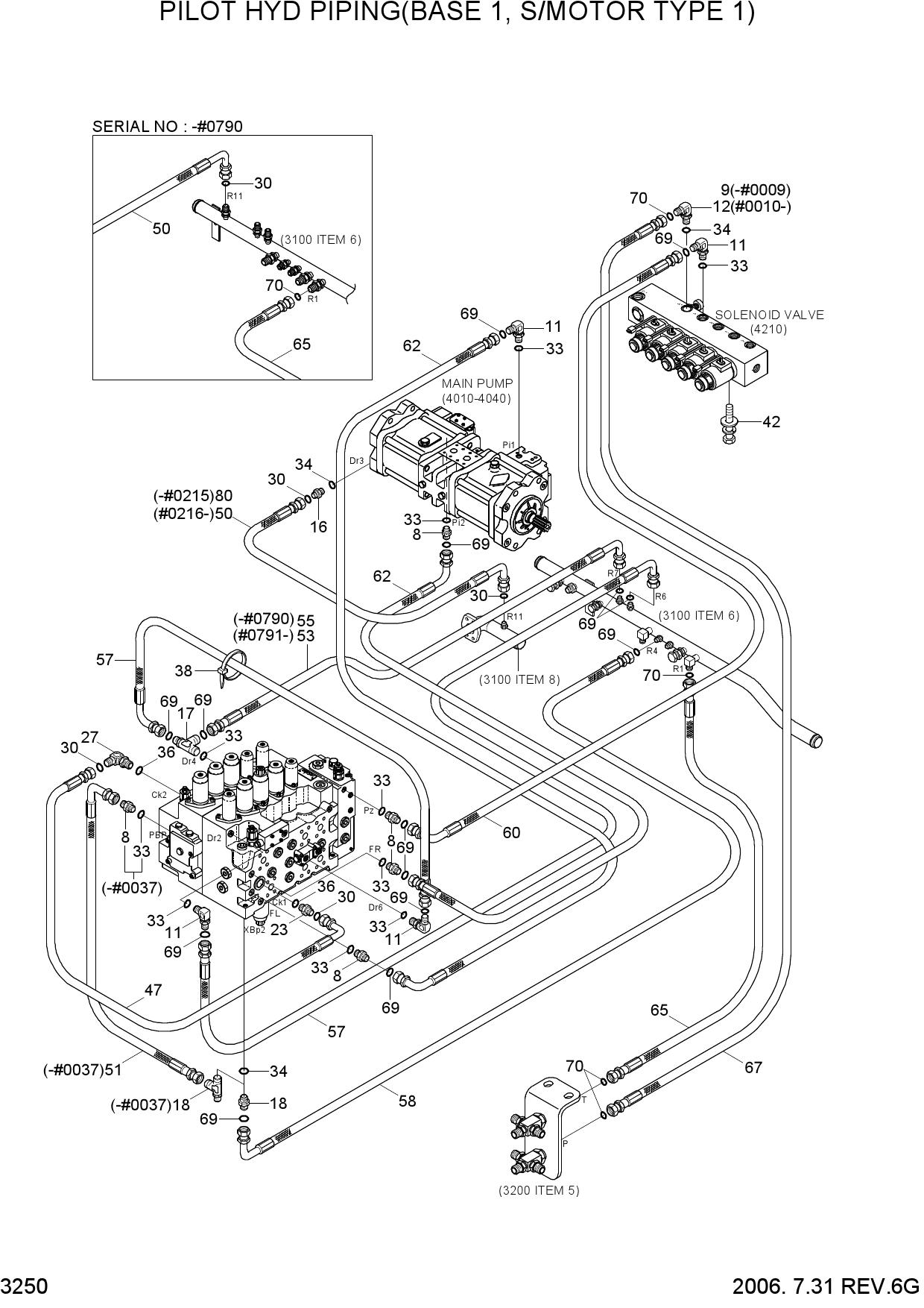 PILOT HYD PIPING(BASE 3, S/MOTOR TYPE 1)