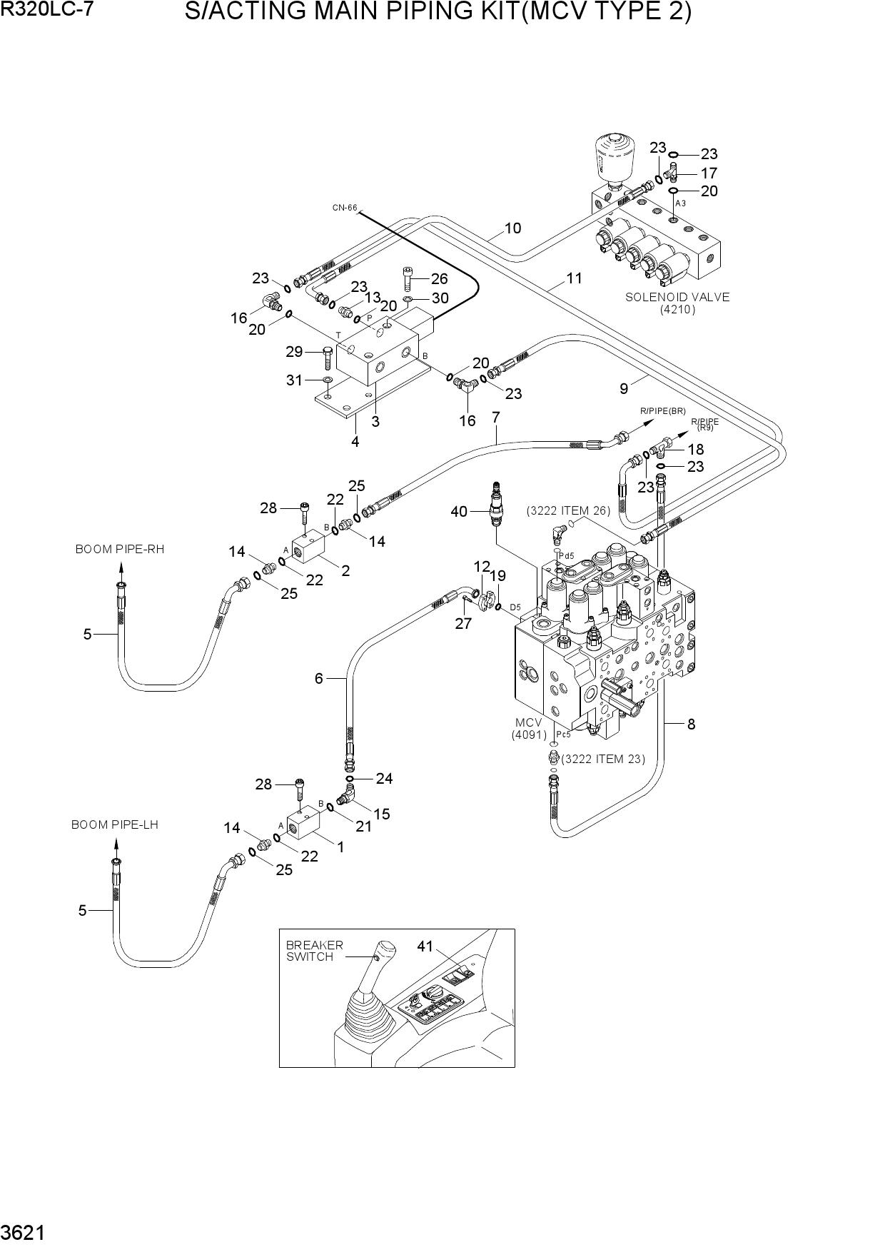S/ACTING MAIN PIPING KIT(MCV TYPE 2)